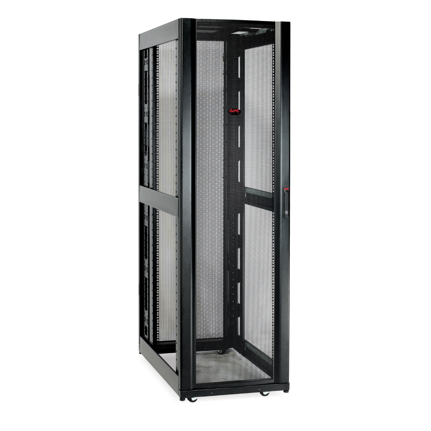 Serverrack, Netzwerkgehaeuse, Metallrahmen, Glasduer, Rollwagen