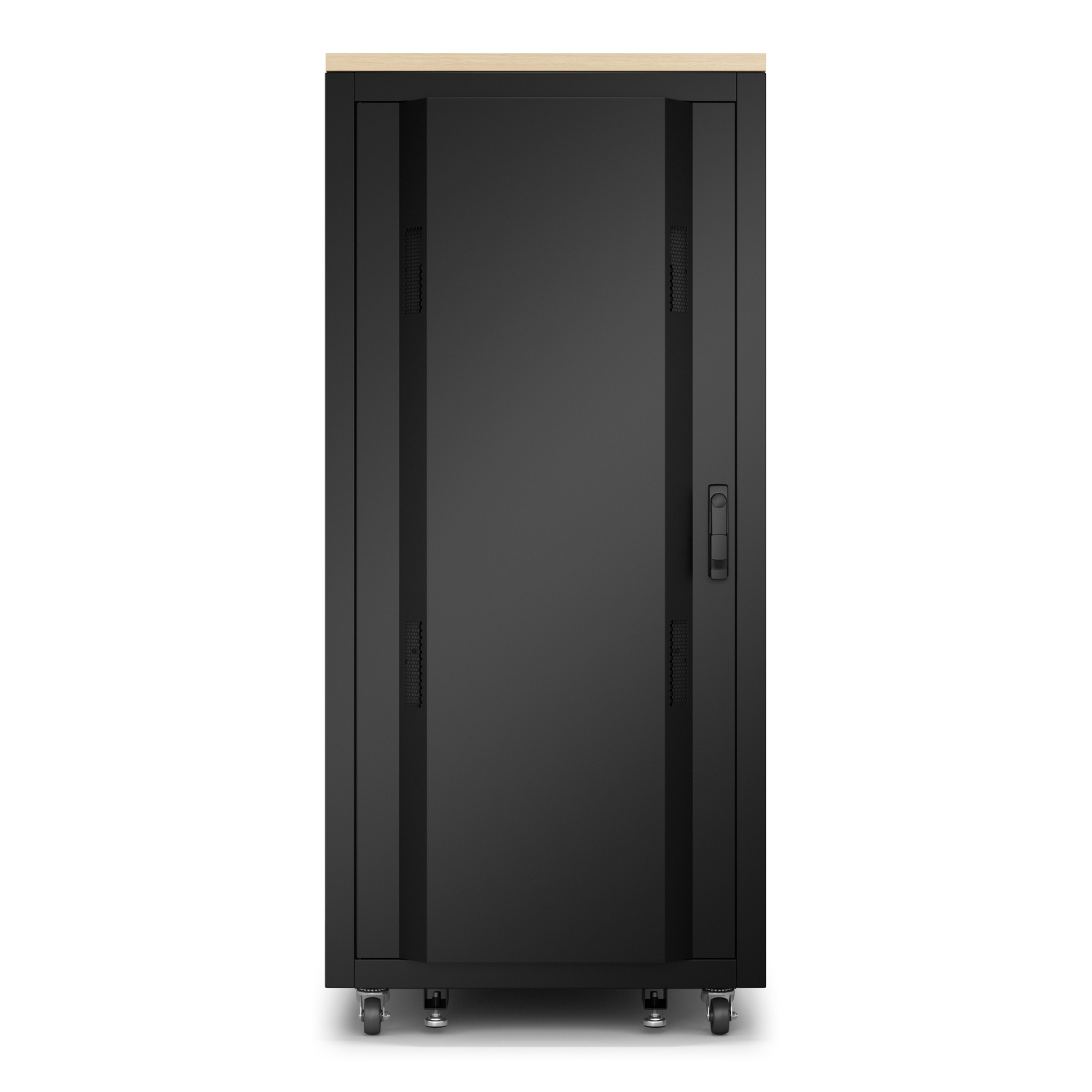 Servergehäuse, Rackschrank, schwarz, Rollschrank, schlossvolle Tür