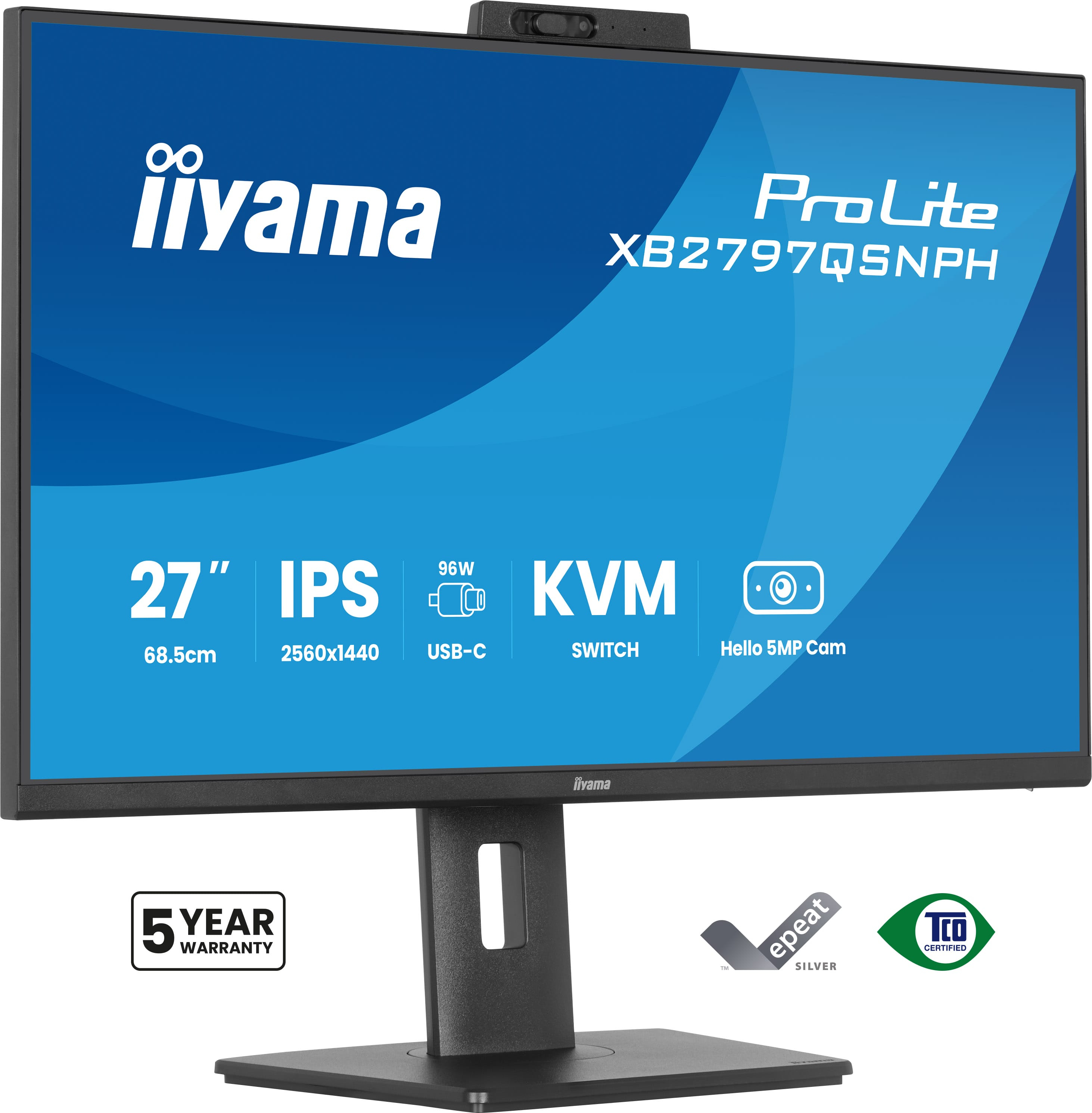 27 Zoll, IPS, USB-C, KVM, Hallo Kamera