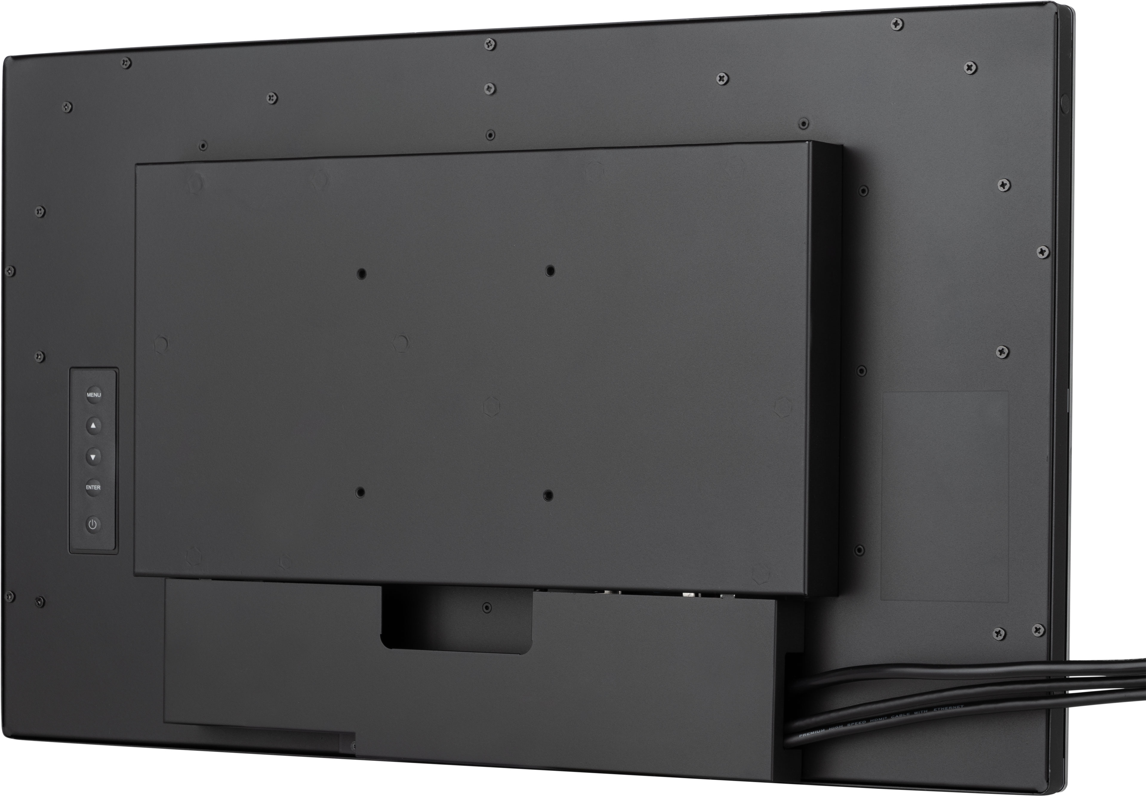 monochrome, LED-TV, Rückseite, Kabelanschluss, Montagebereich