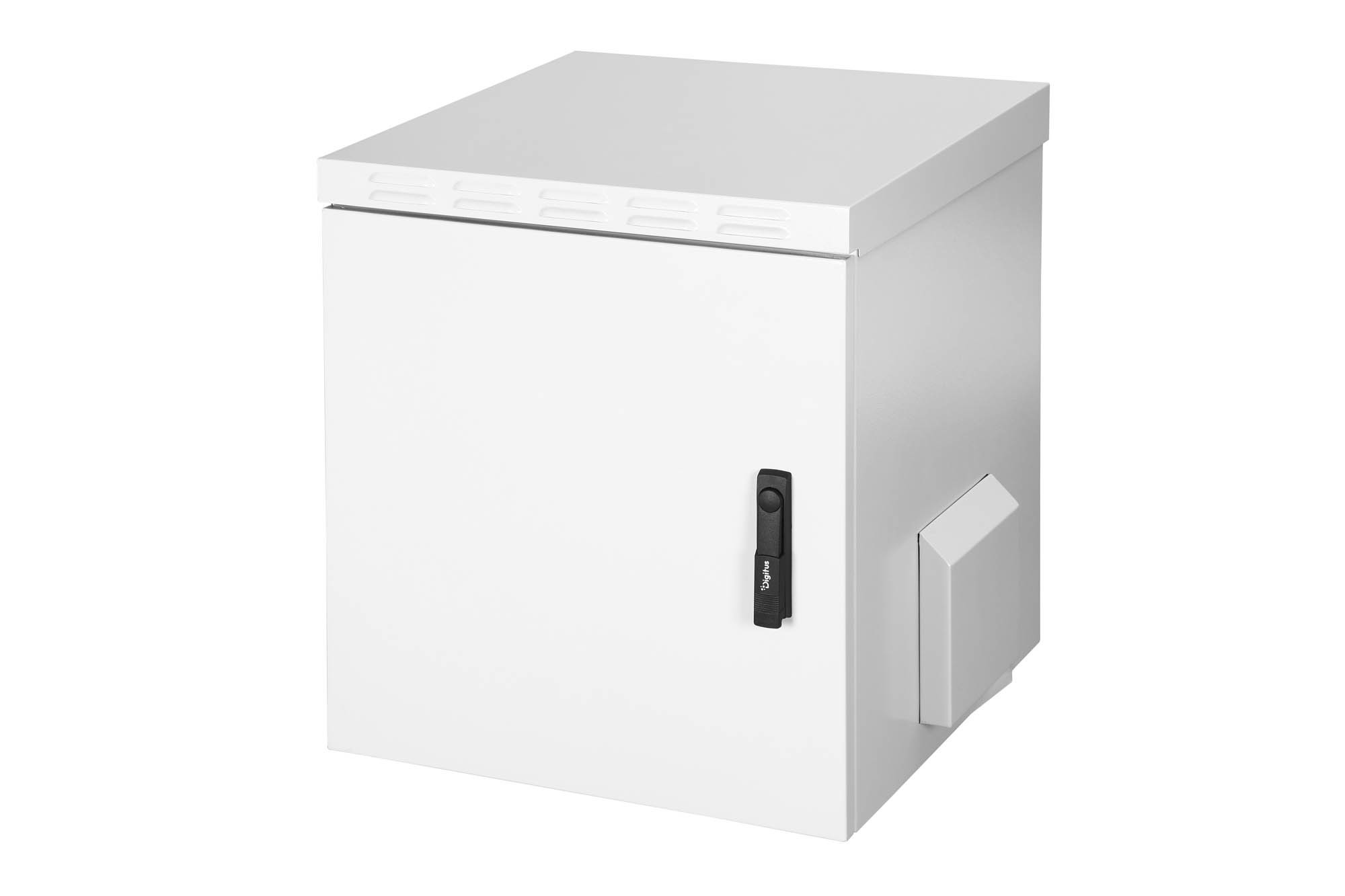 Schaltschrank, Metallgehäuse, weiß, abschließbare Tür, Lüftungsschlitze
