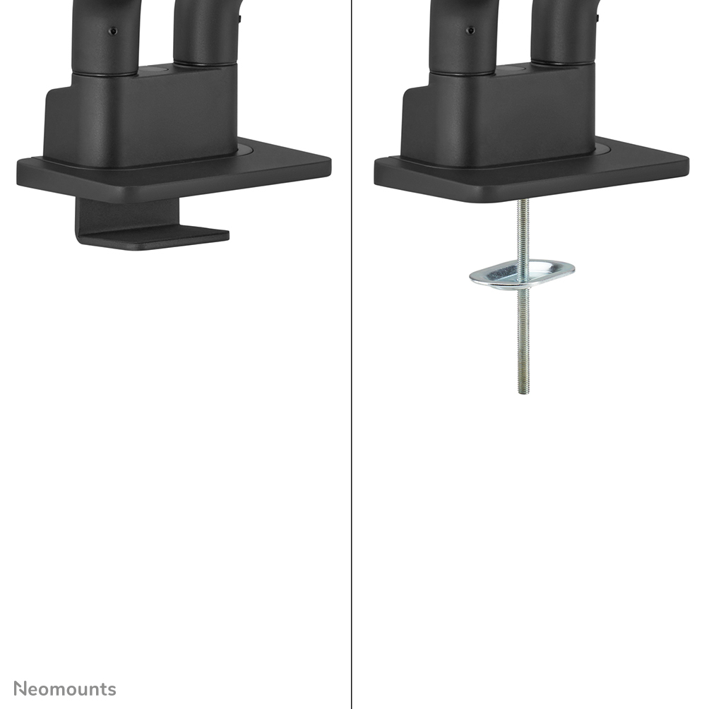 Neomounts Select Desk Mount double display topfix clamp &grommet
