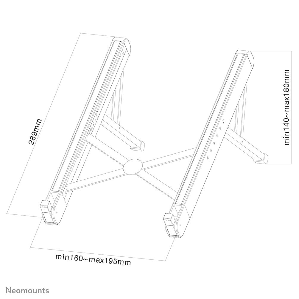 Neomounts faltbarer Laptop-Ständer - Notebook-Ständer - Silber - 27,9 cm (11 Zoll) - 43,2 cm (17 Zoll) - 279,4 - 431,8 mm (11 - 17 Zoll) - 5 kg
