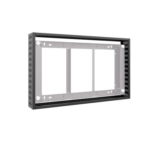 Montagerahmen, Metall, Wandmontage, Schwarz, Lochschienen