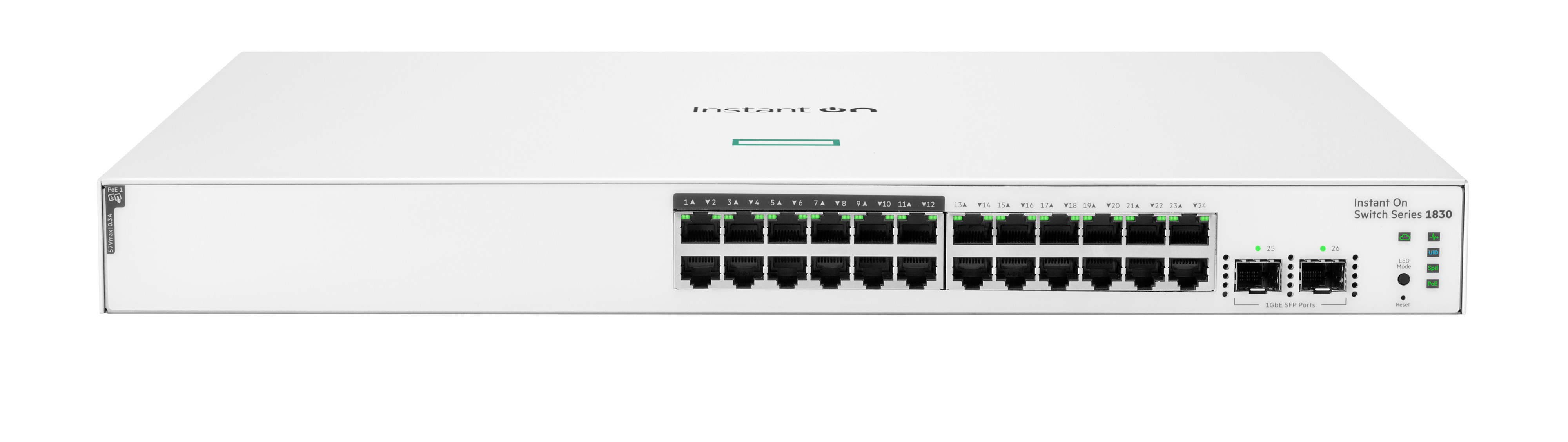HPE Aruba Switch JL813A Instant On 1830 24G 12p Class4 PoE 2SFP 195W, 12 x 10/100/1000 + 12 x 10/100/1000 (PoE+) Elektronik, Hardware, Computerausrüstung