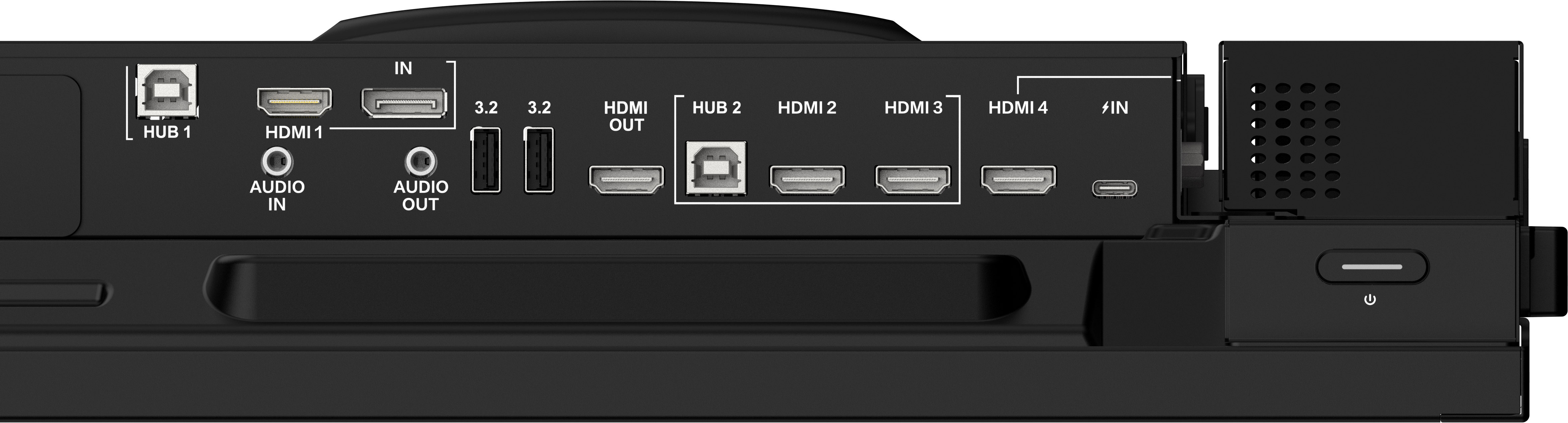 Dock, HDMI-Ausgang, USB 3.2, Audioeingang, Audioausgang