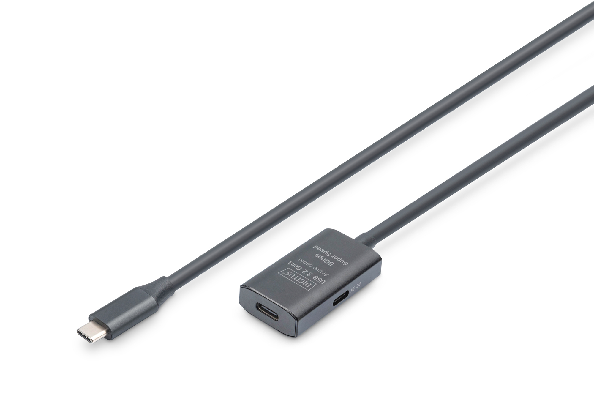DIGITUS DA-73108, Aktives USB-C Verlängerungskabel, 5m 5G, USB 3.2 Gen1, USB-C - USB-C (M/F) Kabel, Adapter, Elektronik