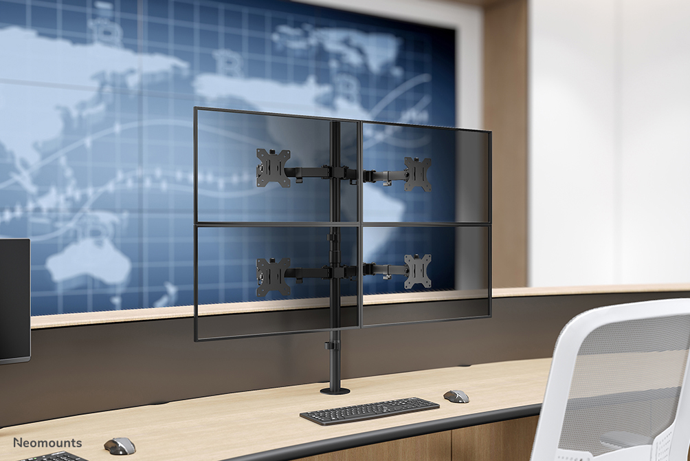 Neomounts Monitor-Tischhalterung - Klemme /Bolzen - 6 kg - 33 cm (13") - 81,3 cm (32") - 100 x 100 mm - Schwarz