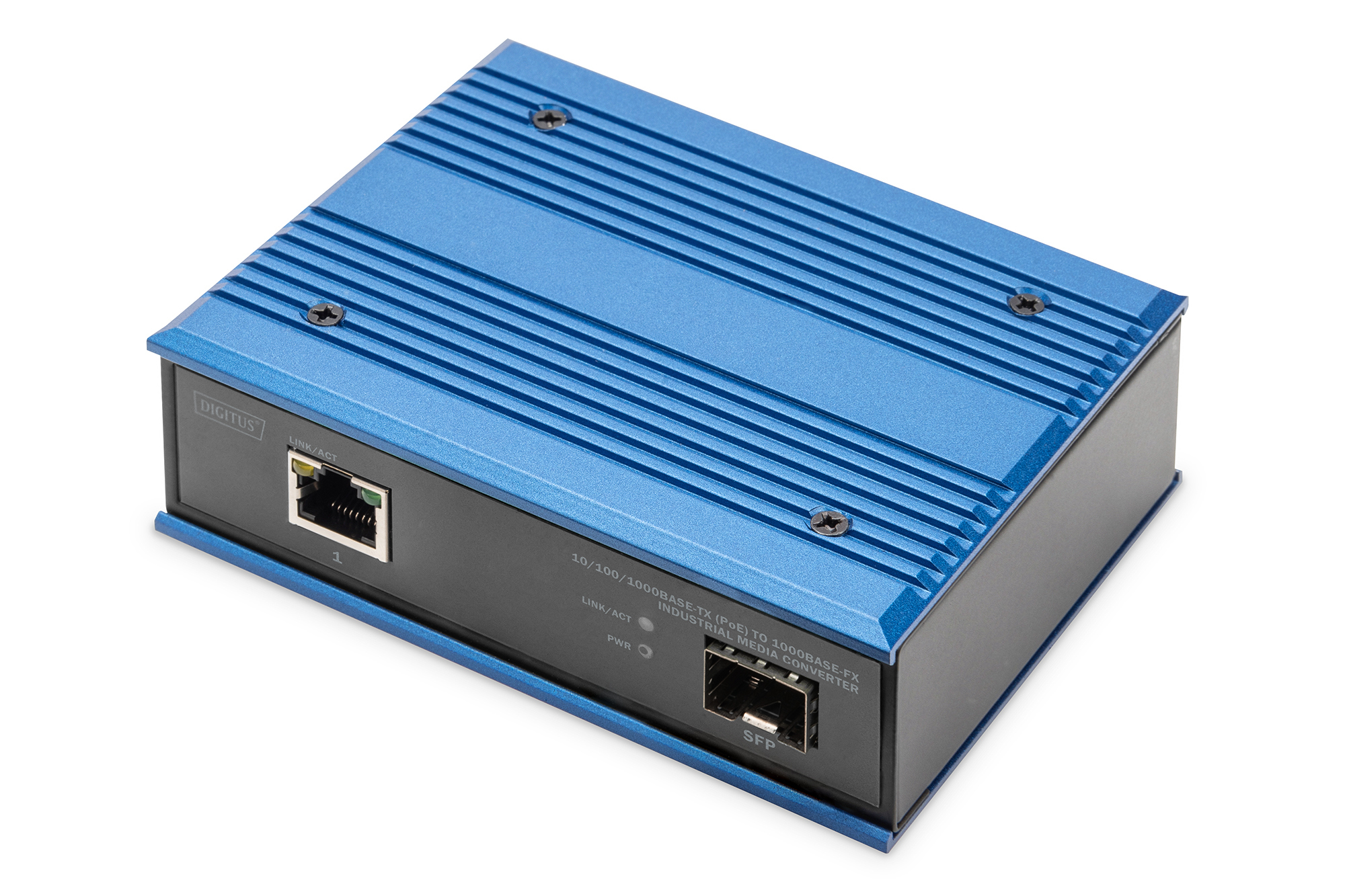 DIGITUS DN-652104-1 10/100/1000Base-TX (PoE) zu 1000Base-FX Industrieller Medienkonverter DIGITUS DN-652104-1 10/100/1000Base-TX (PoE) zu 1000Base-FX Industrieller Medienkonverter