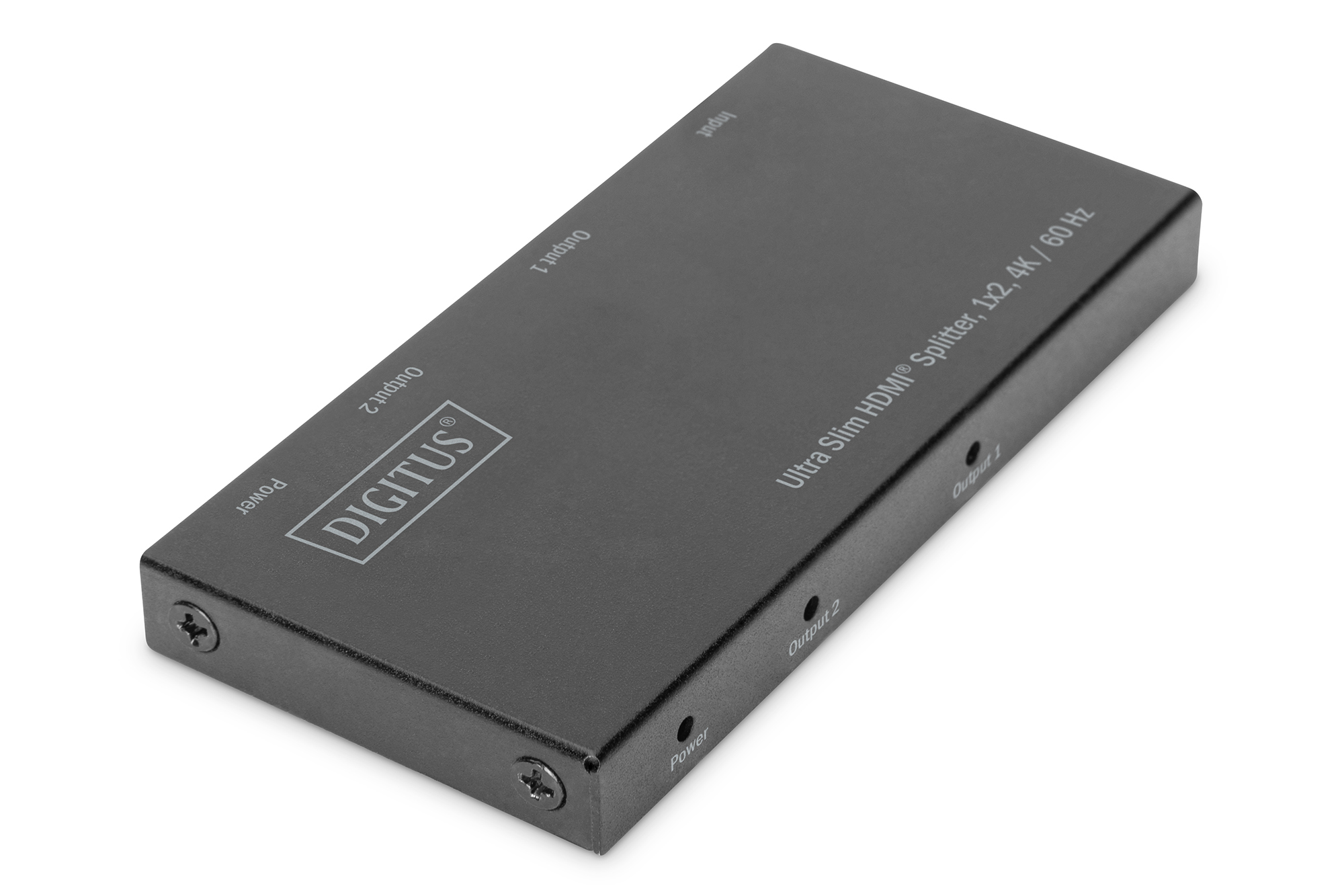 HDMI-Splitter, 4K 60 Hz, 1 Eingang 2 Ausgänge, Metallgehäuse, Schwarz