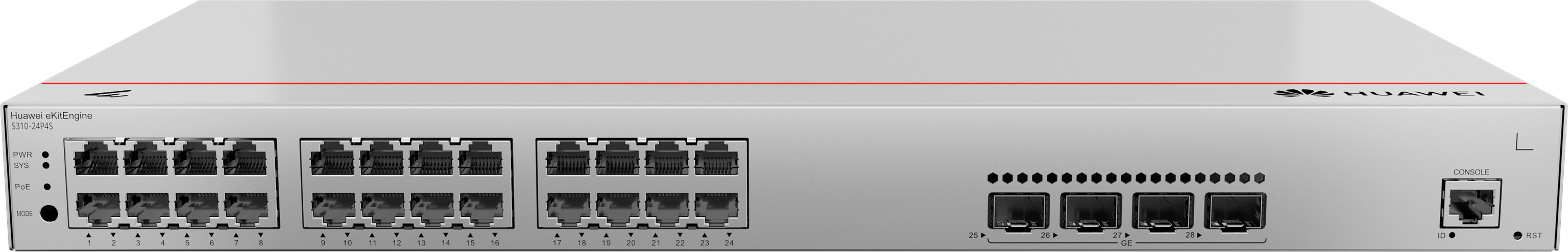 Netzwerk-Switch, 24-Port, PoE?, Rack-Montage, Huawei S310-24P4S