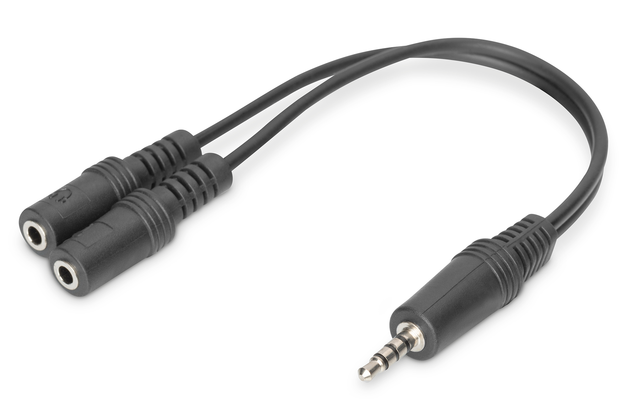 DIGITUS Headset Adap. Kab.,TRRS 3.5mm(4pin)-2xstereo 3,5mm St/Bu/Bu, 0,2m