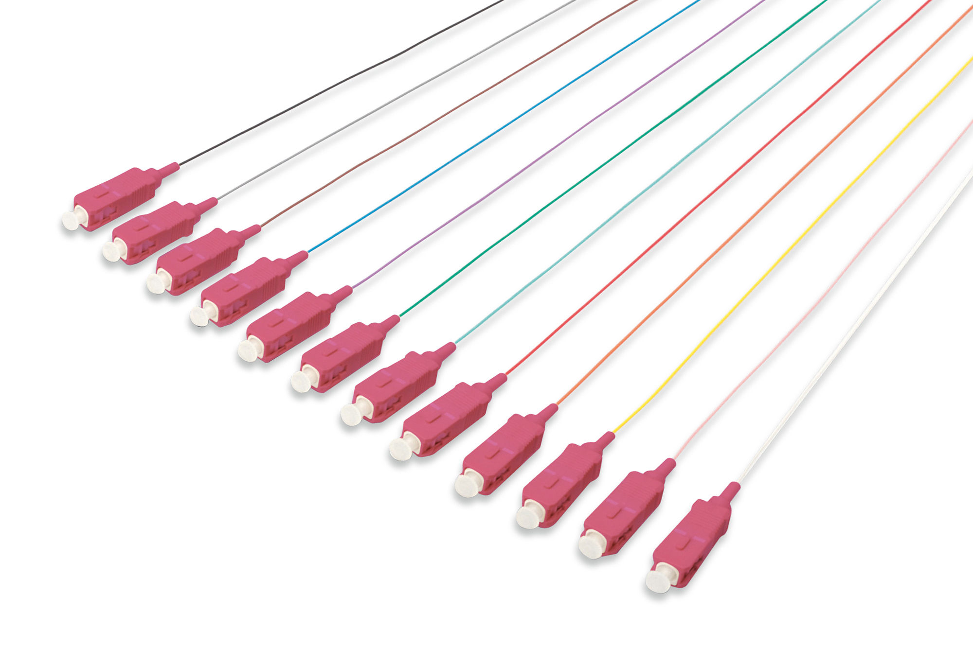 Faseroptische Kabel, SC-Schnittstelle, PT/UPC, Pink, Mehrfarbig