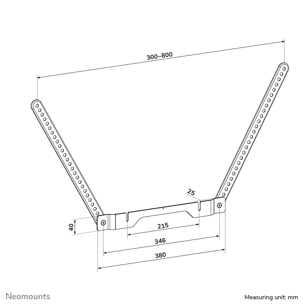 Klapphalter, Wandhalter, Maßskala, mm, Industriehalterung