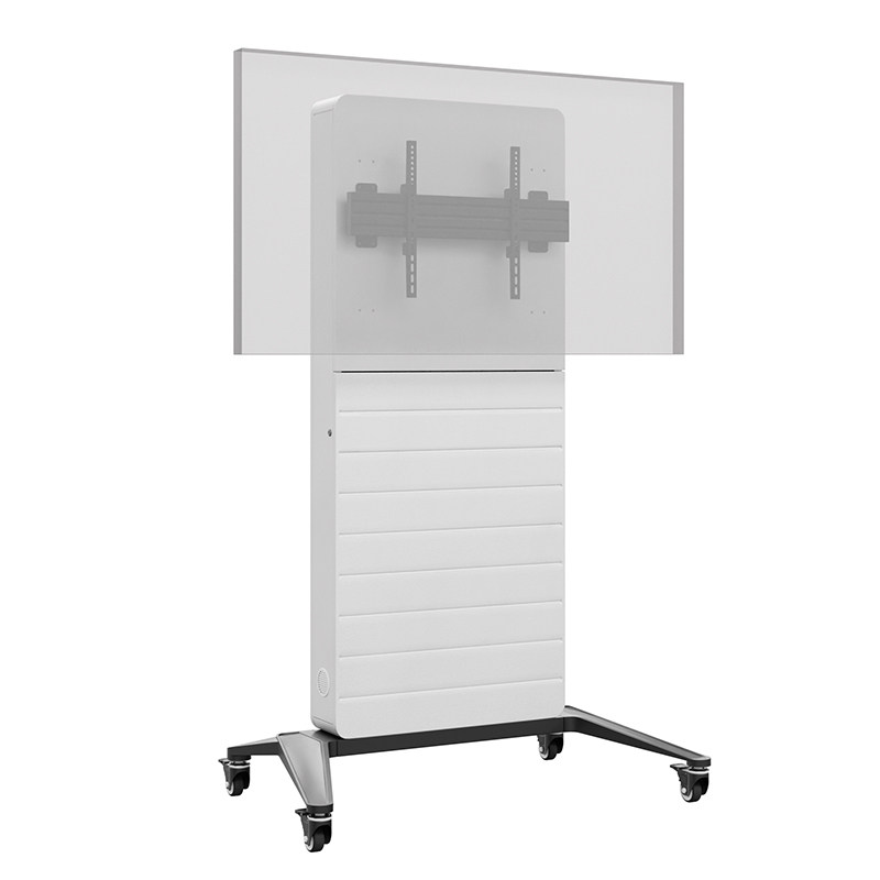 Mobiler Stand, Rolltische, Display-Halter, Flachbildschirm-Stativ, weißer Schrank