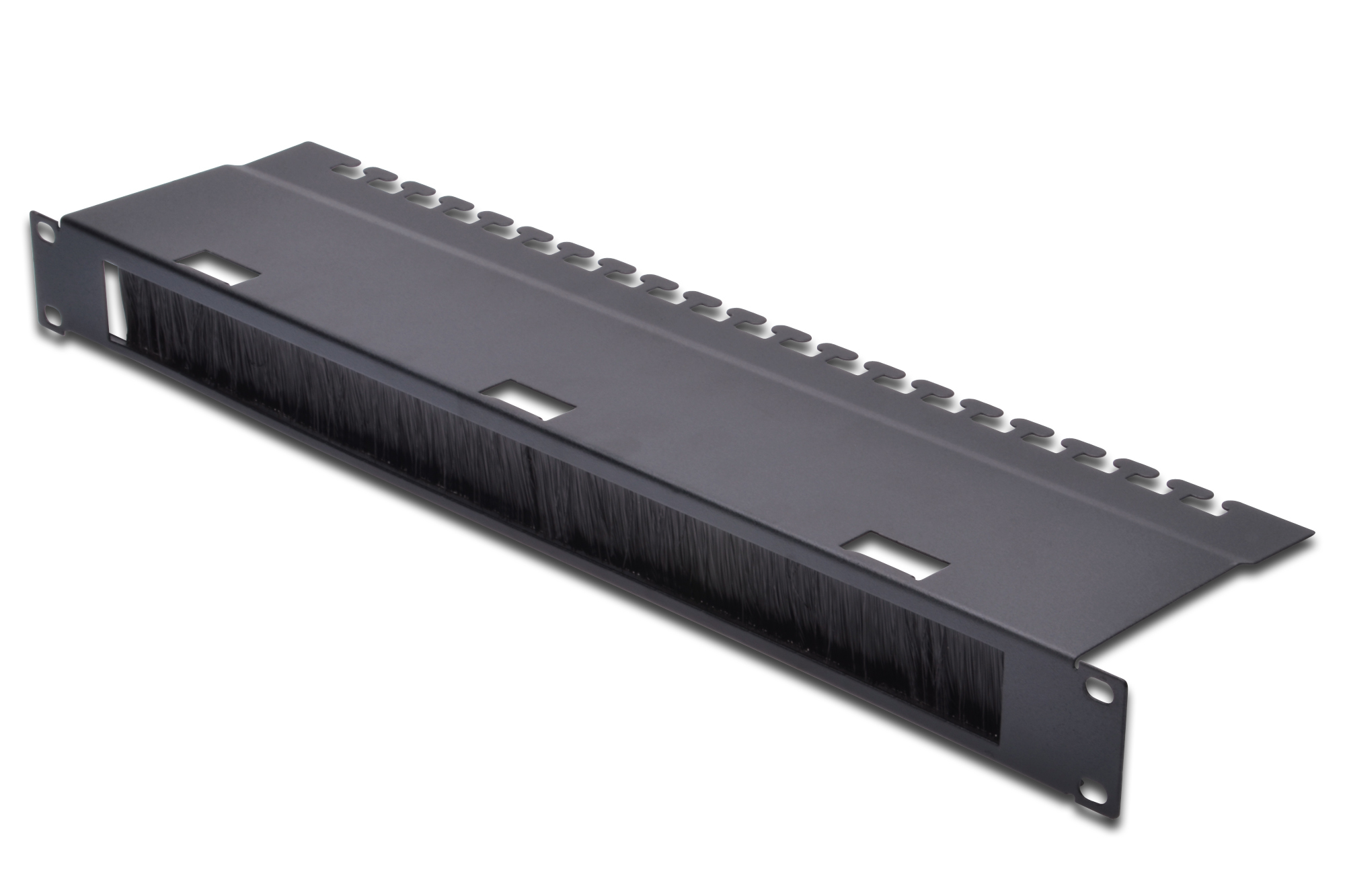 Rackmount brush, Cable management, Dust brush, Ventilation strip, Metal bracket