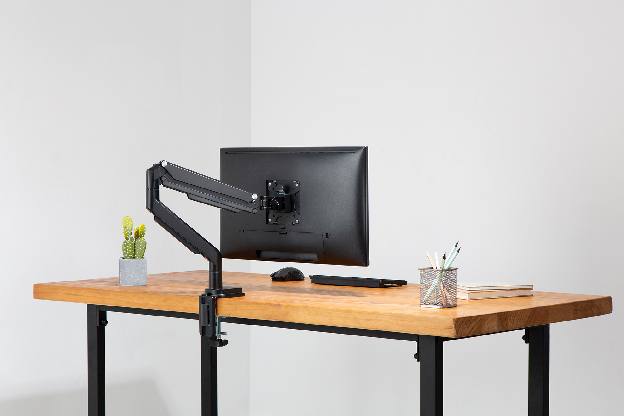 monitor, desk setup, adjustable arm, computer monitor, office desk