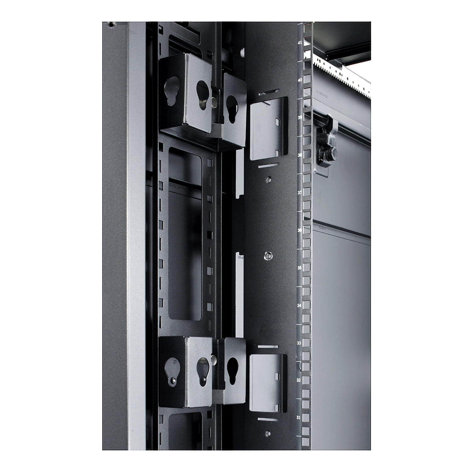 server rack, Rack rails, Metallhalterungen, industrielles Zubehör, Montageleiste