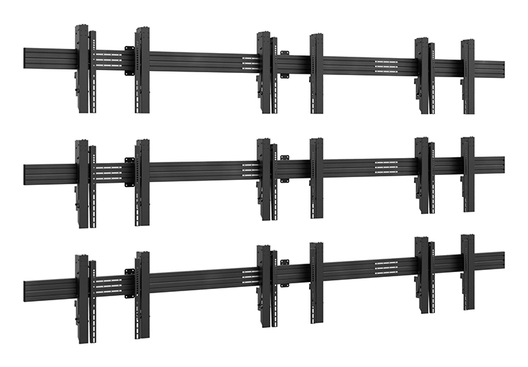 Monitorhalterung, Wandhalterung, Mehrfachhalterung, Metall, Schwarz