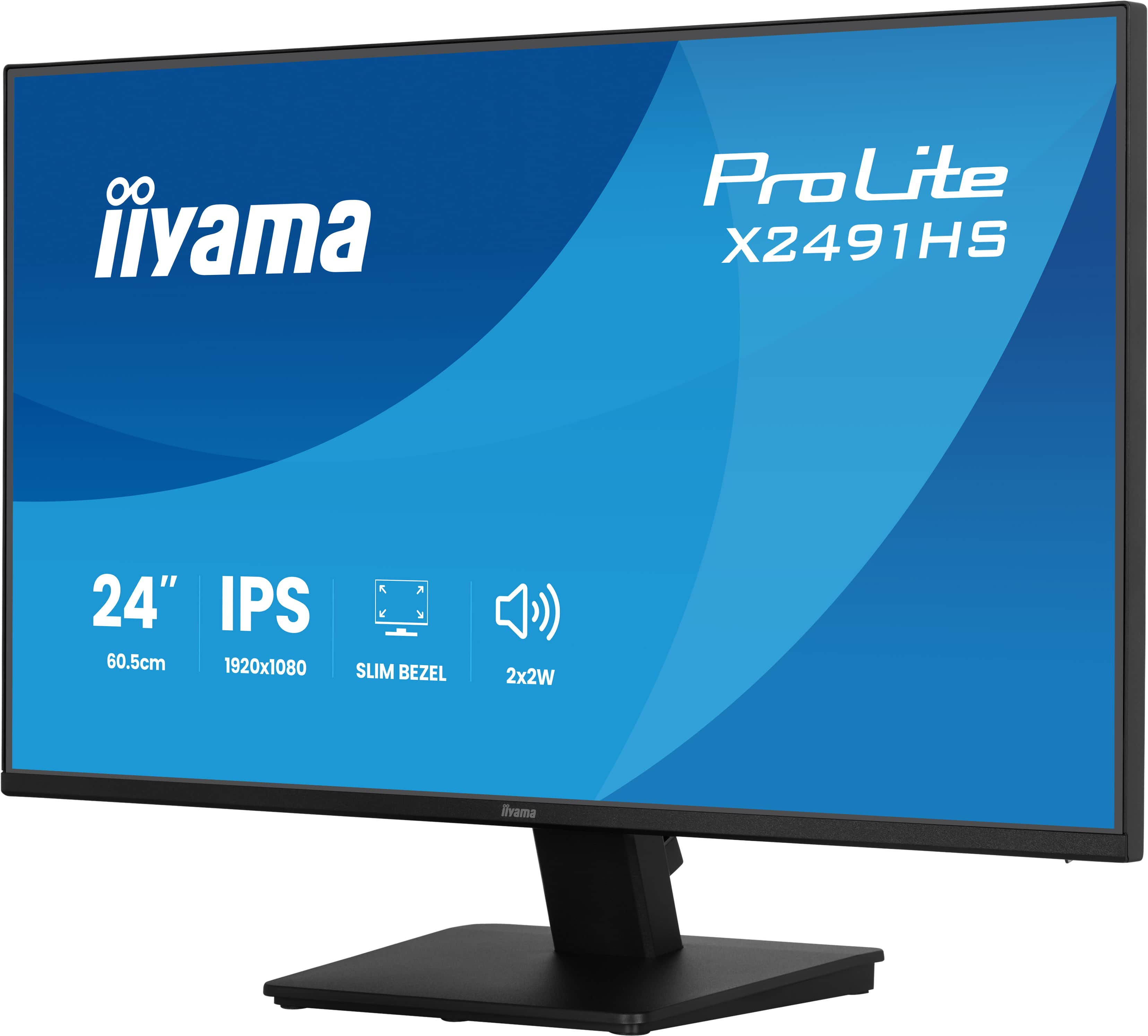 monitor, 24 inch, IPS, schmale rahmen, 2x2W lautsprecher