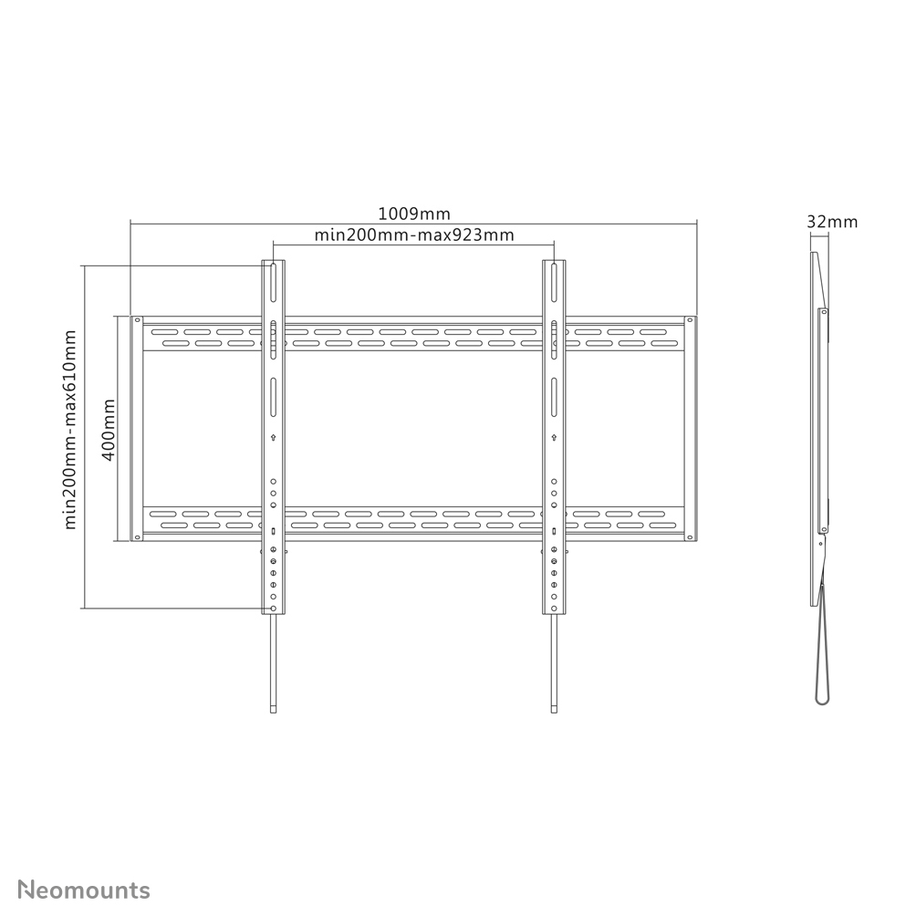 Neomounts TV/Monitor Wall Mount (fixed) LFD-W1000 - Wandhalterung für LCD-Display - Schwarz (60"-100")