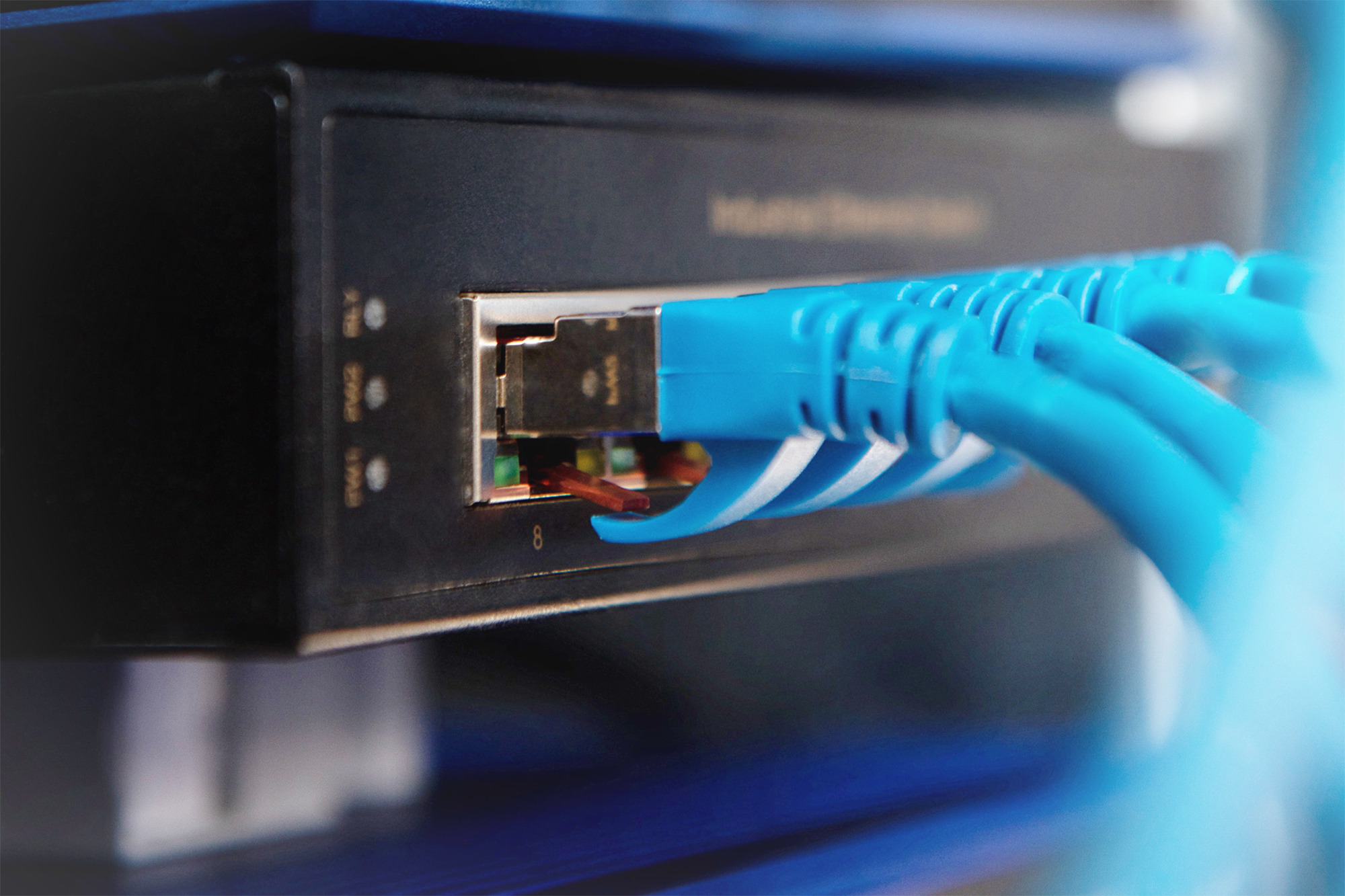 Ethernetkabel, RJ45-Stecker, Netzwerkkabel, blau
