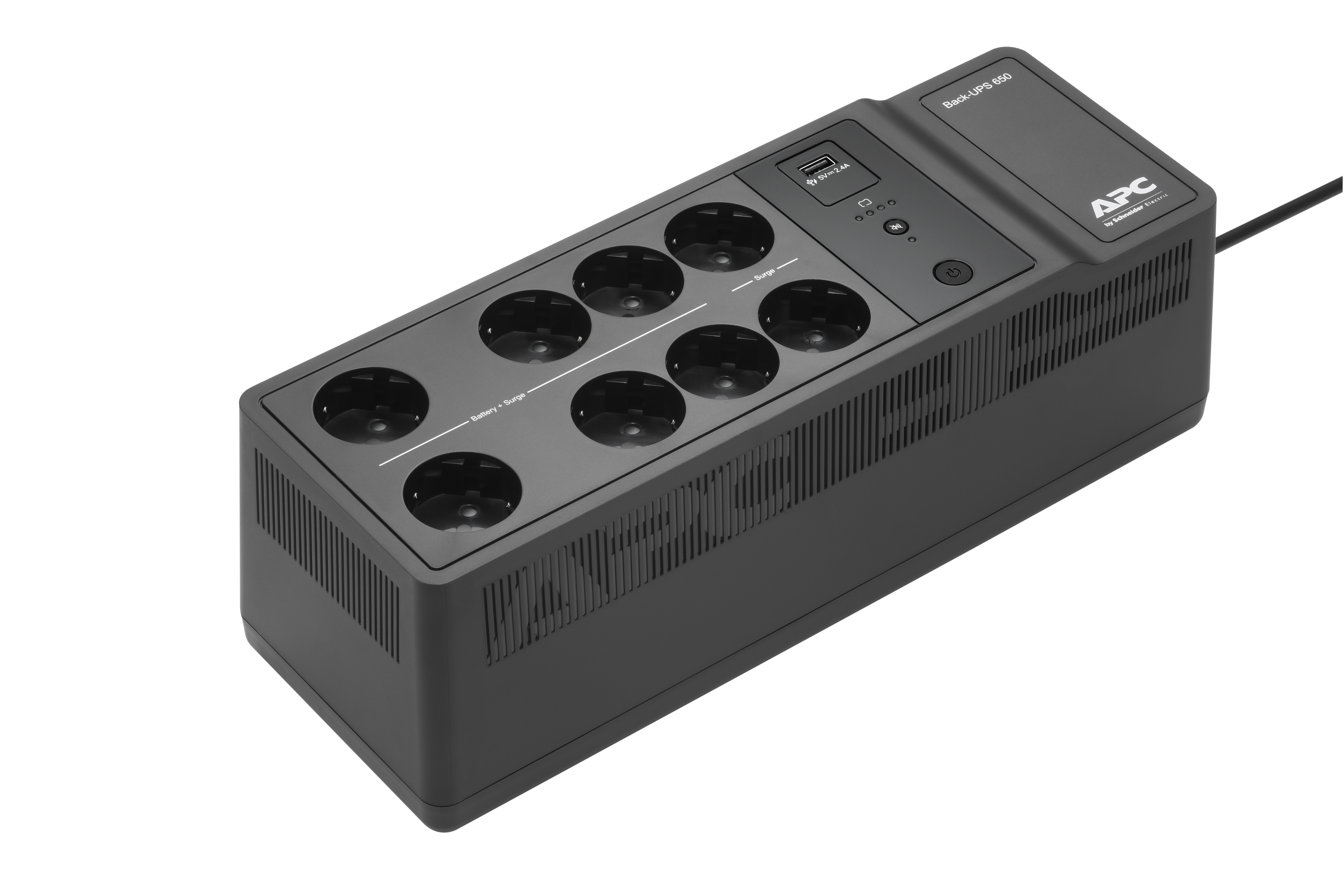 Mehrfach-Steckdosenleiste, Stromverteiler, USV-Backups, Power Strip, Schwarz