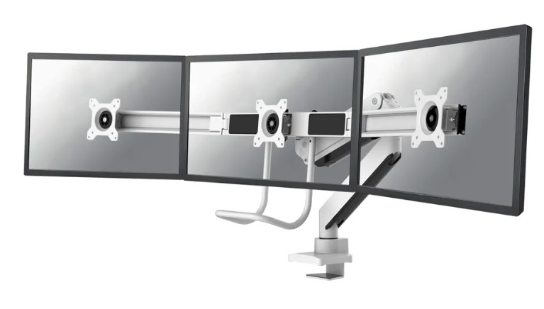 Neomounts NM-D775DX3WHITE Monitorarm 17-27" - Gasfeder - Topfix - 180°-Stopp Elektronik, Bildschirm, Computer-Hardware, Computerausrüstung, Überwachen