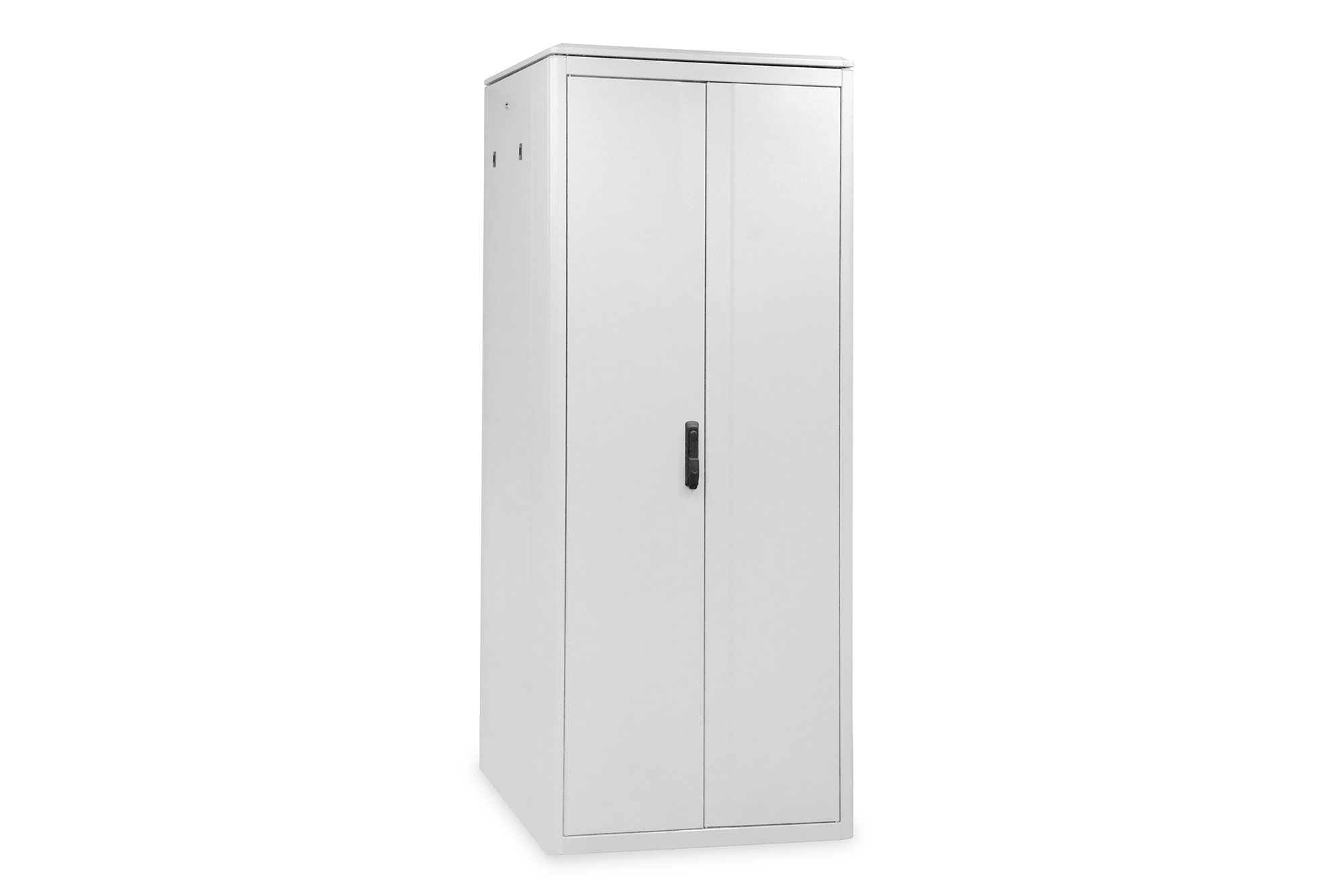 Schrank, Metallschrank, Schwenktür, Doppel­tür, Grau