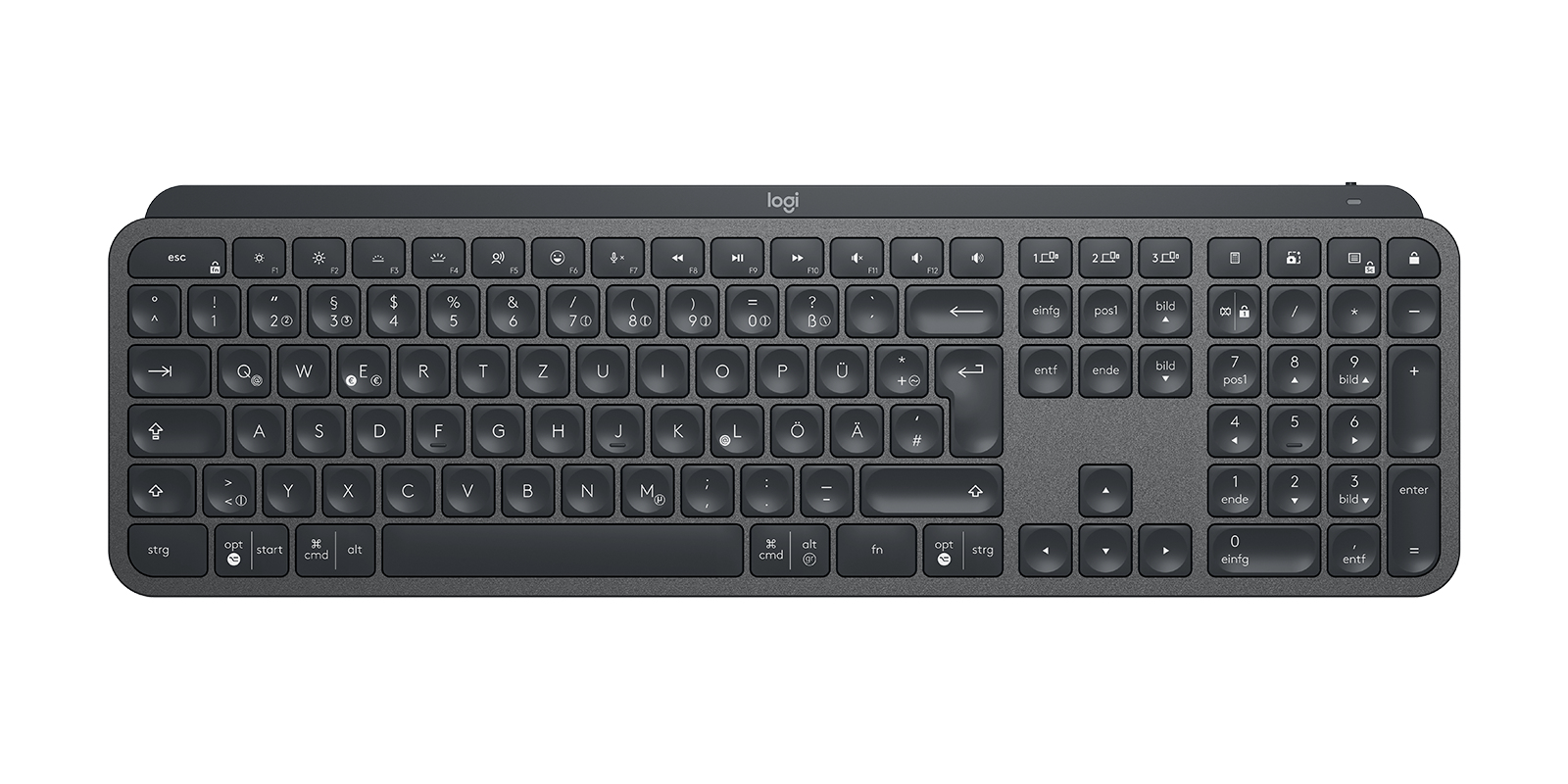 Logitech Tastatur MX Keys - hinterleuchtet - Bluetooth - Graphite