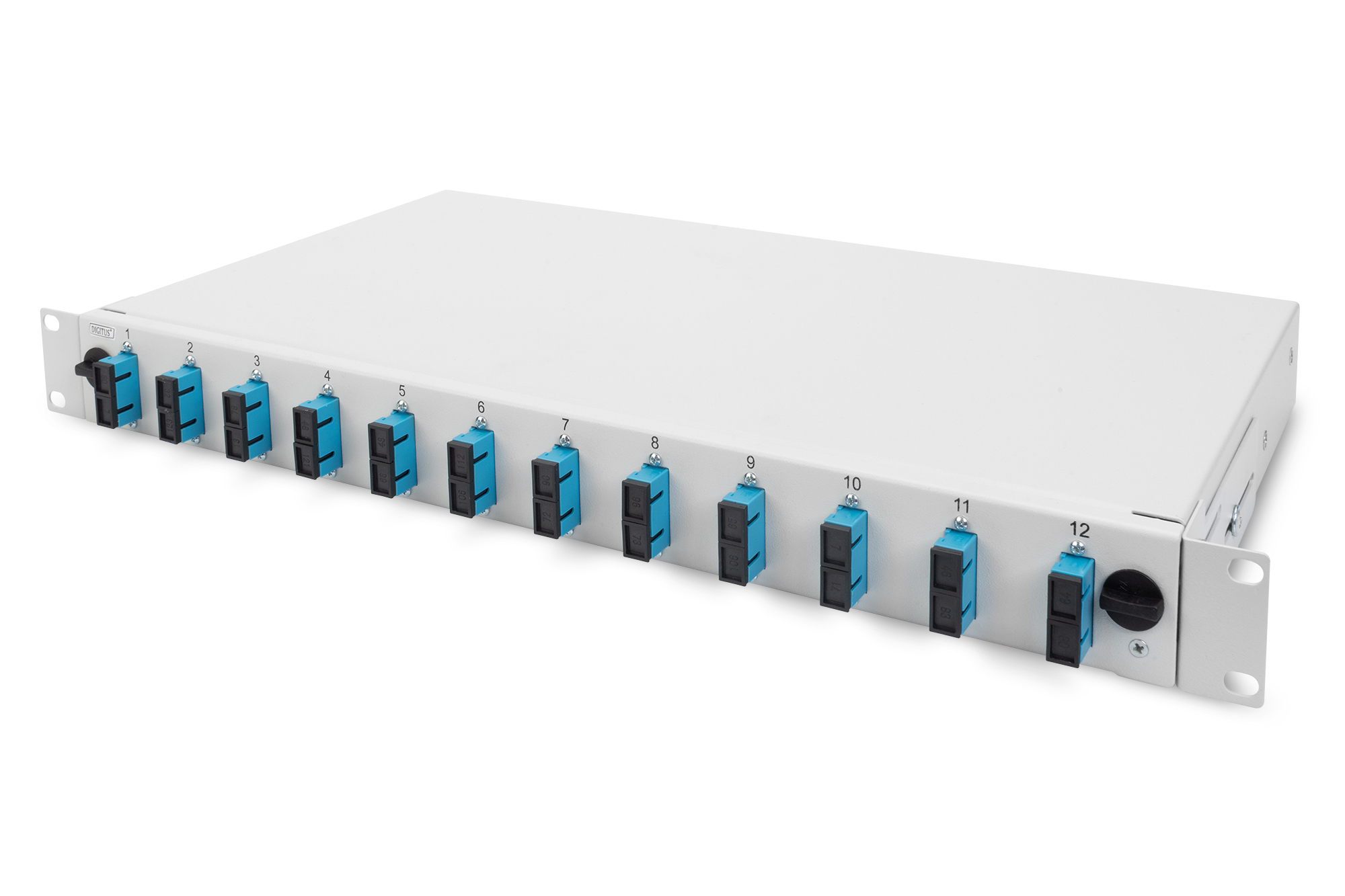 Patch panel, 12-Port, RJ45, Ethernet, Rack-mount