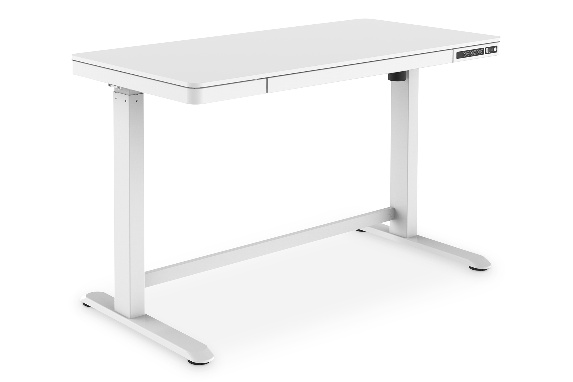 Steh-/Schreibtisch, Schreibtisch, Tisch, Elektrisch, Weiß