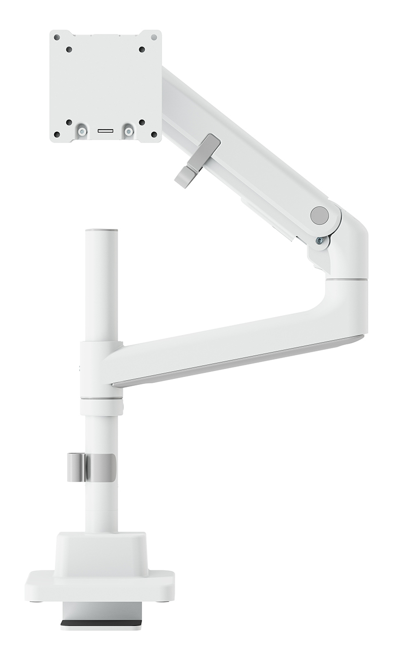 monitorarm, verstellbarer arm, tischhalterung, weiße farbe, gelenkarm