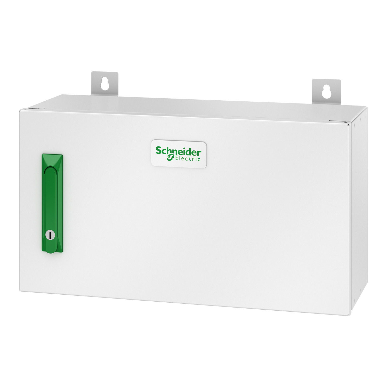 elektrische Gehäuse, Wandmontage, Metallgehäuse, grüne Verriegelung, Schneider Electric