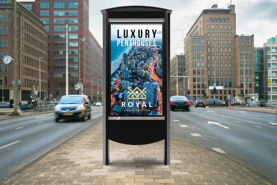 Peerless-AV Outdoor Portrait Totem KOP2555-XHB-S-EUK Bushaltestelle, Stadt, Straße, Städtisch, Werbung