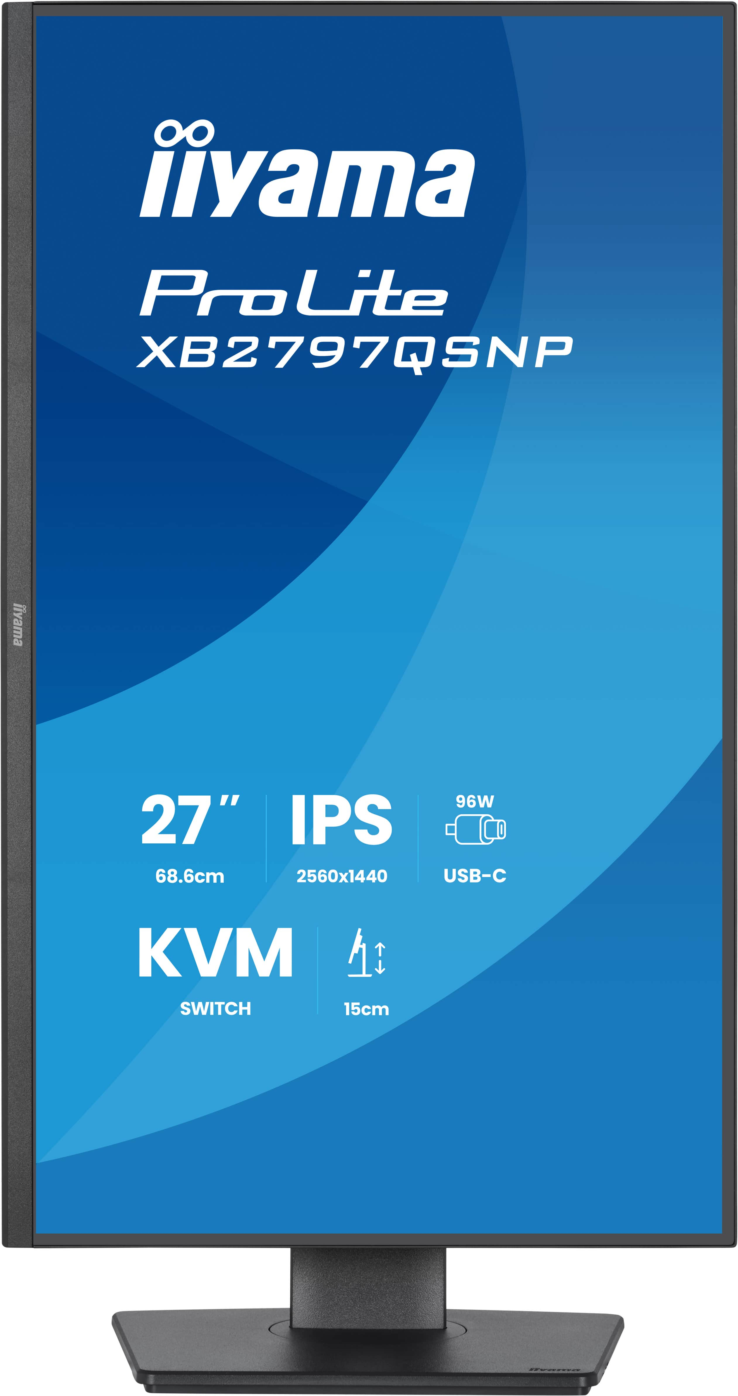 27 Zoll, IPS, USB-C, KVM, Monitorständer 15cm