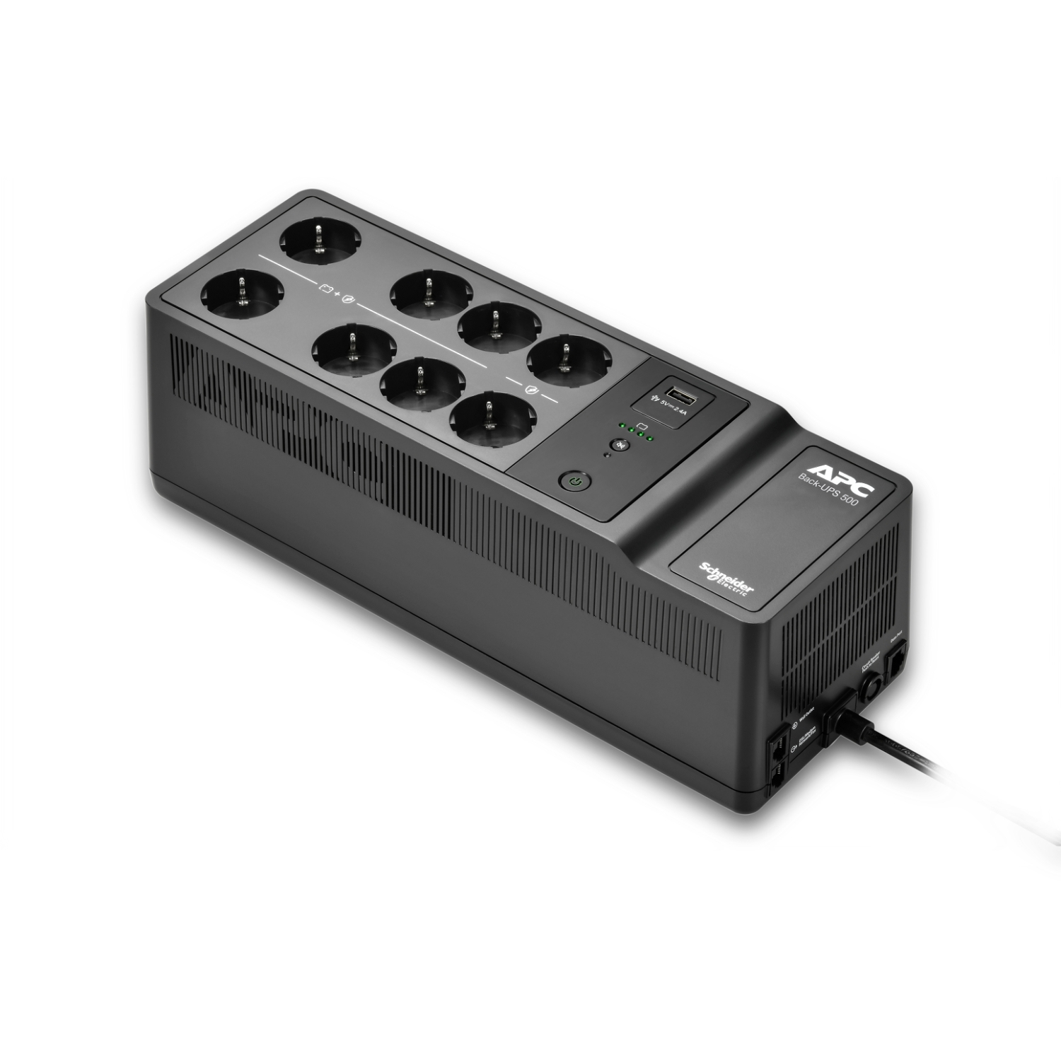 APC BE500G2-GR - APC Back-UPS, 500VA/300W Boden-/Wandmontage, 230V, 8x CEE 7/3 Schuko, USB Typ A APC BE500G2-GR - APC Back-UPS, 500VA/300W Boden-/Wandmontage, 230V, 8x CEE 7/3 Schuko, USB Typ A