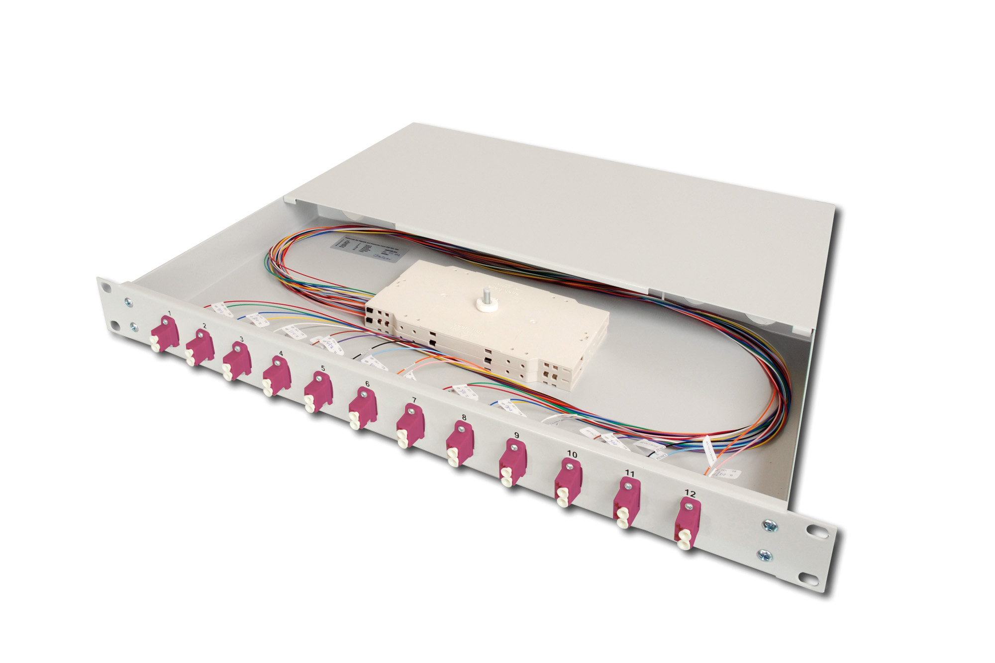 DIGITUS DN-96331-4 LWL Spleißbox, 1HE, bestückt, LC, OM4