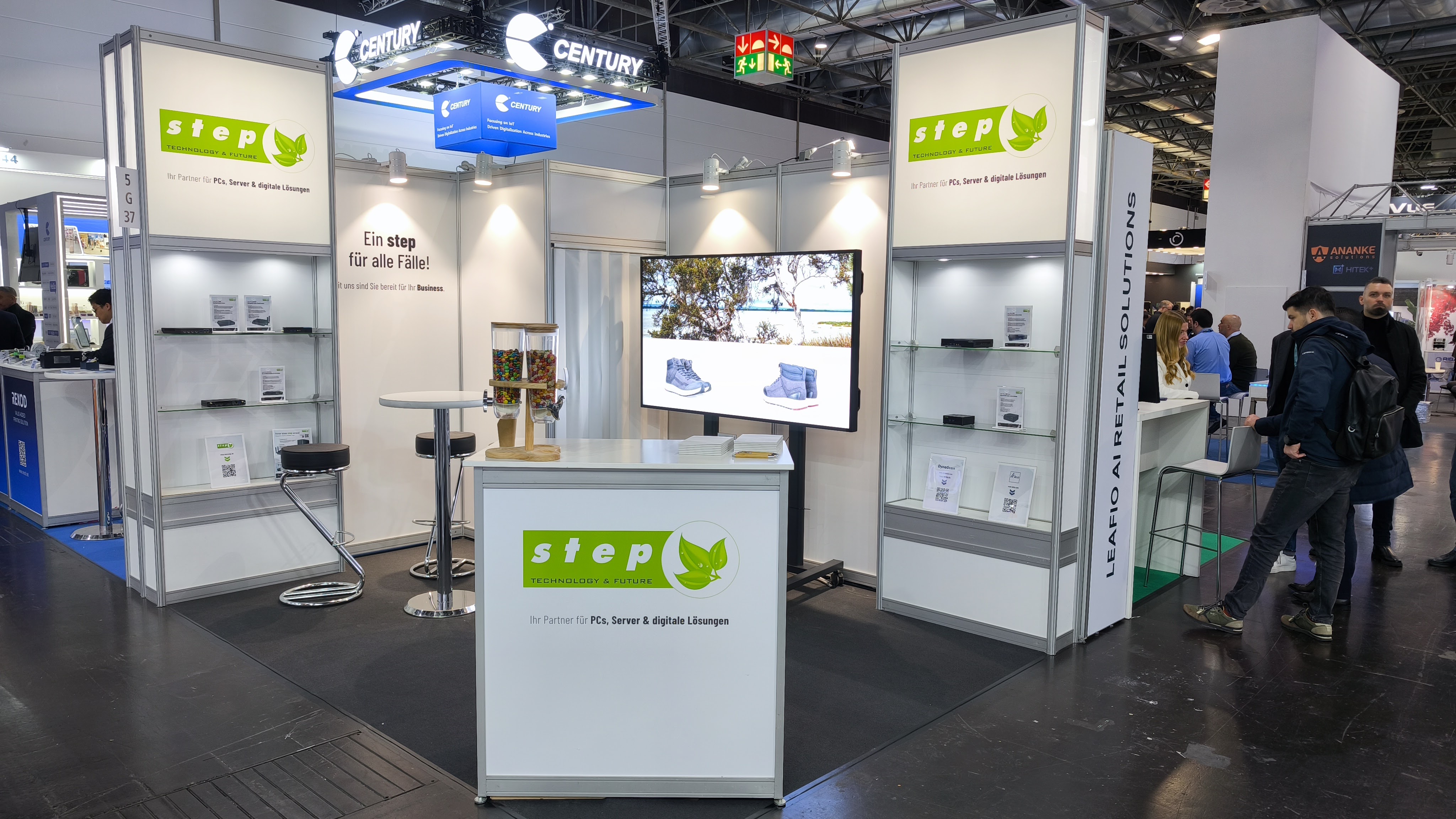 Messe-Stand, Anzeige, Screen, Schreibtisch, Präsentation