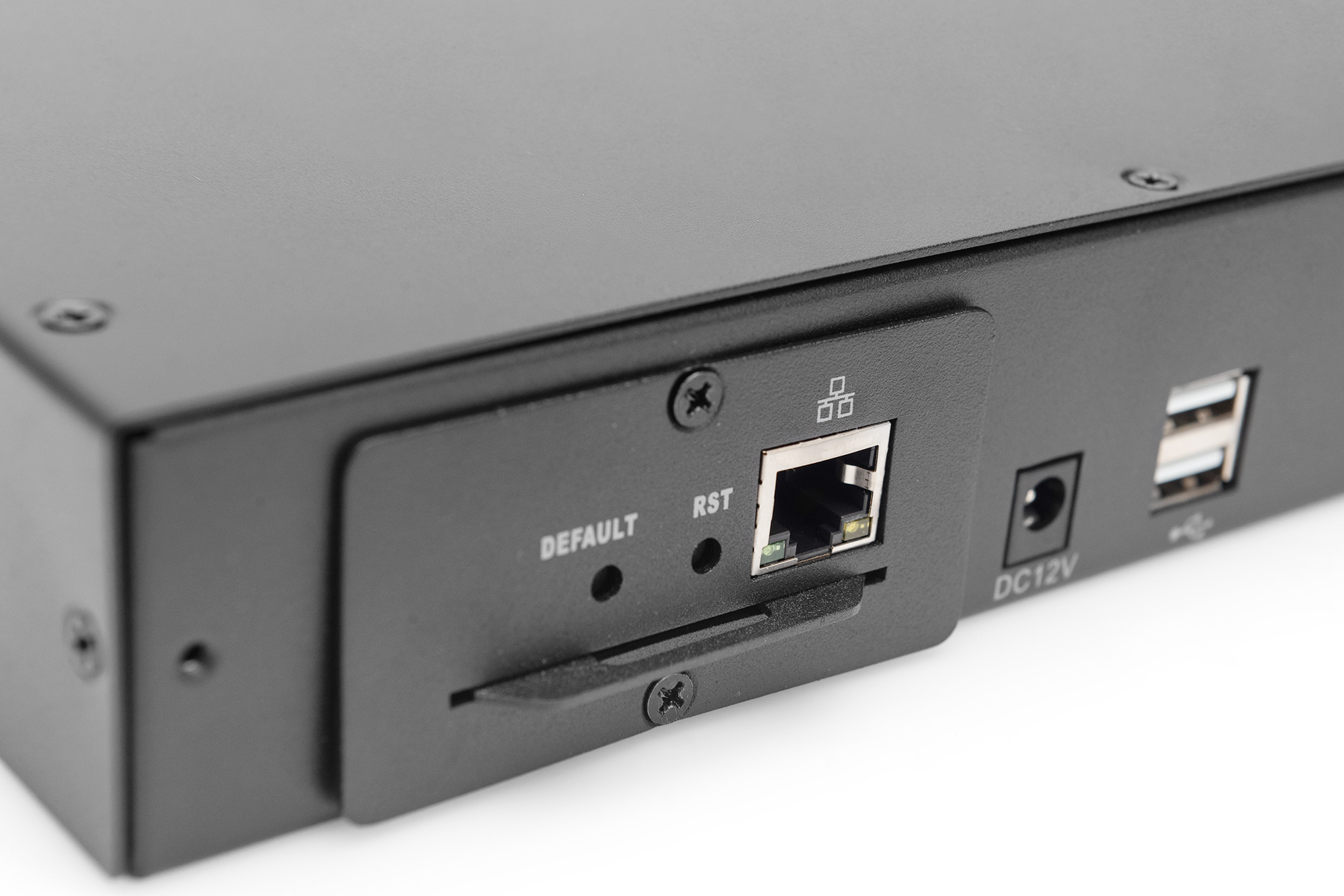 Netzwerkplatte, RJ-45, USB-A, DC 12V, LED-Indikator