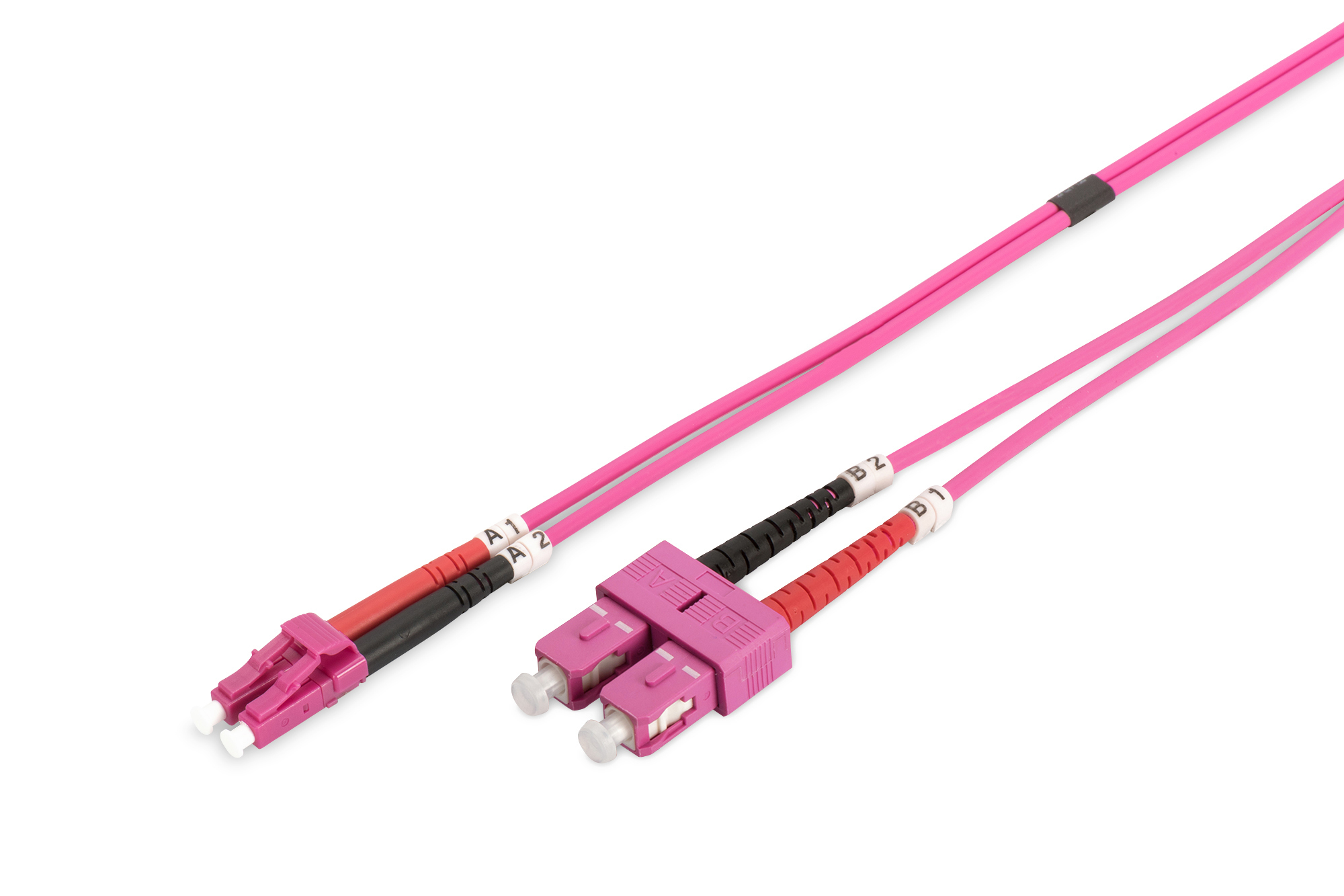 Netzwerkstecker, Faser-Patch, rosa Kabel, LC zu LC, Duplex-Kabel