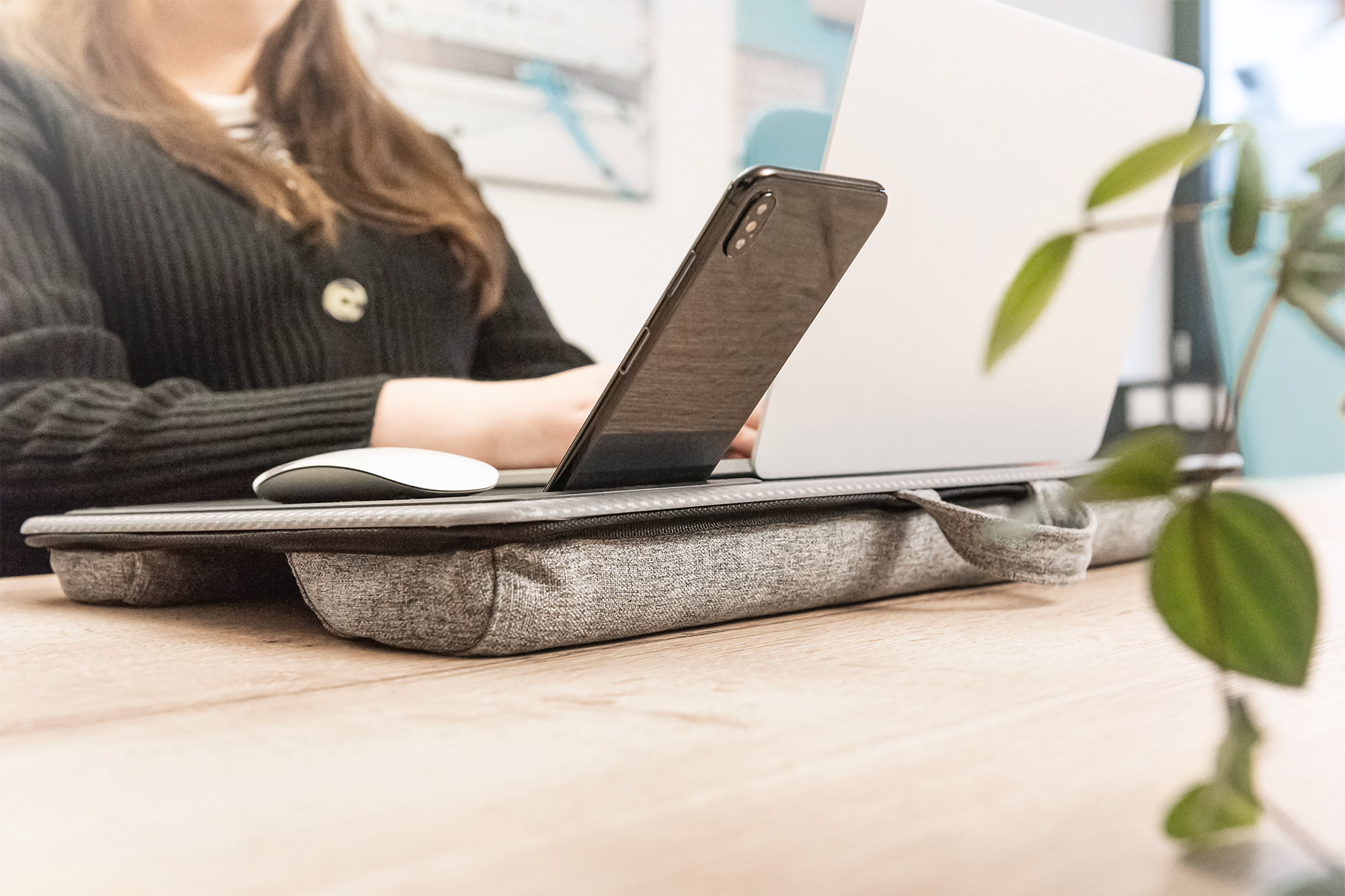 Laptop, Smartphone, Arbeitsplatz, Schwarz, Hülle