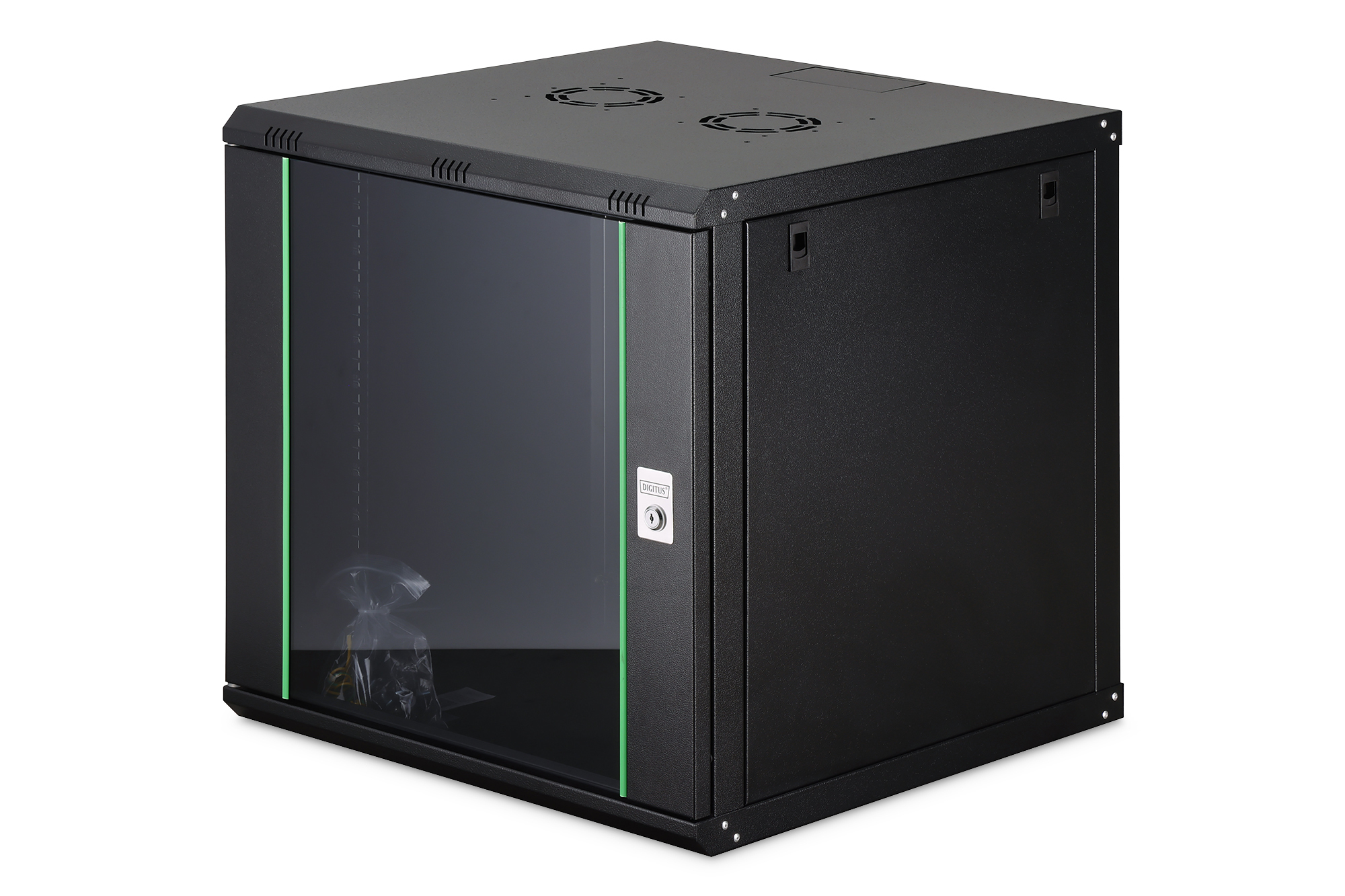 DIGITUS DN-19 12U-6/6-EC-SW Wandgehäuse Dynamic Basic Serie - 600x600 mm (BxT) Elektronik, Hardware, Sprecher, Kiste, Computerausrüstung