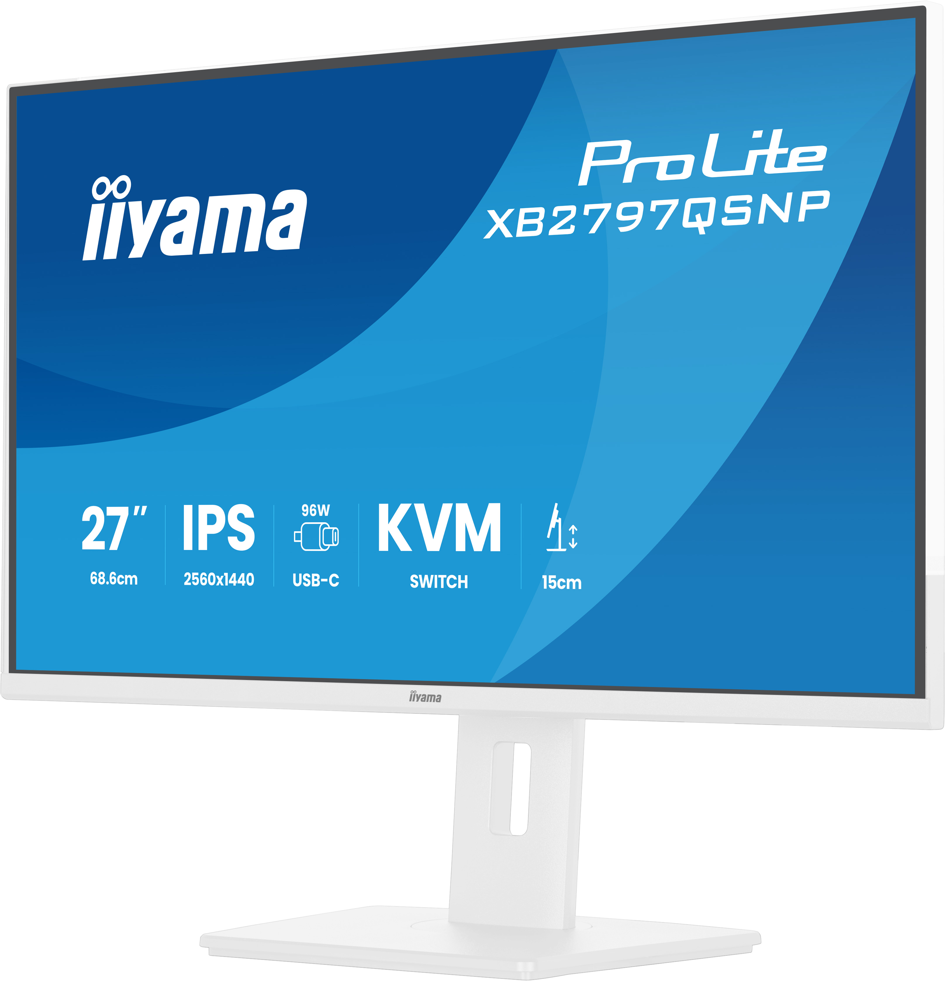 27, IPS, USB-C, KVM, Schwenkständer