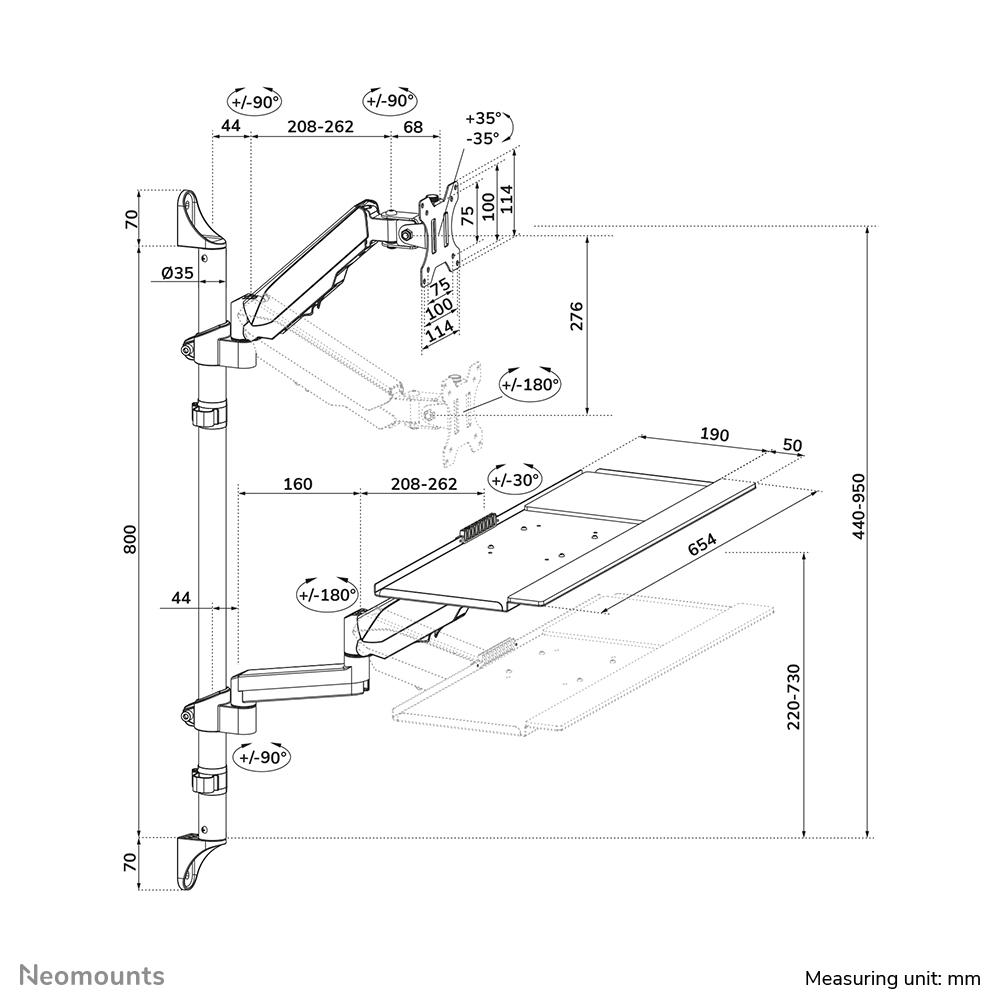Monitorhalter, schwenkbare Arm, VESA Halterung, Tischhalterung, verstellbarer Arm