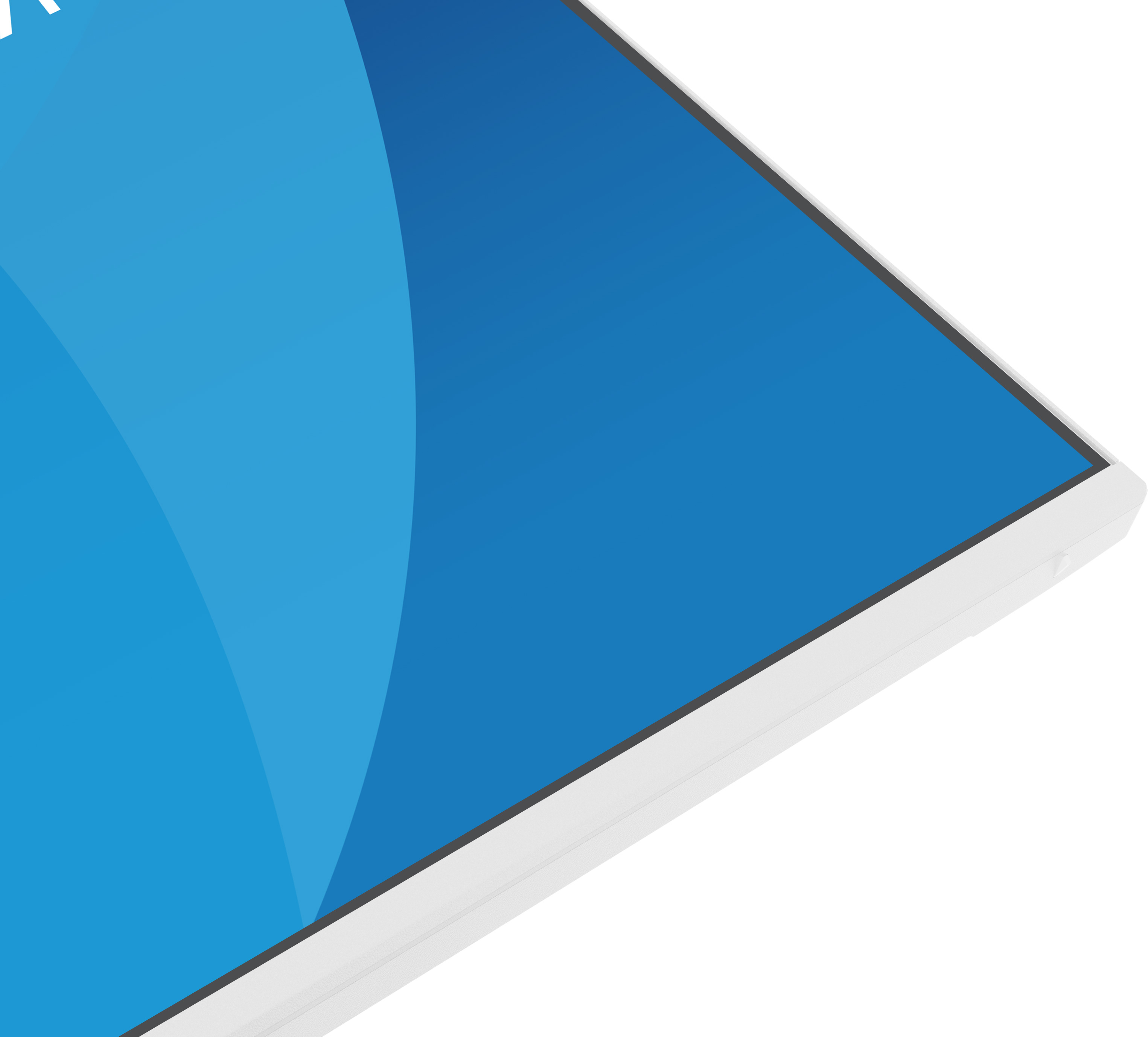 tablet, blue, screen, edge, white bezel