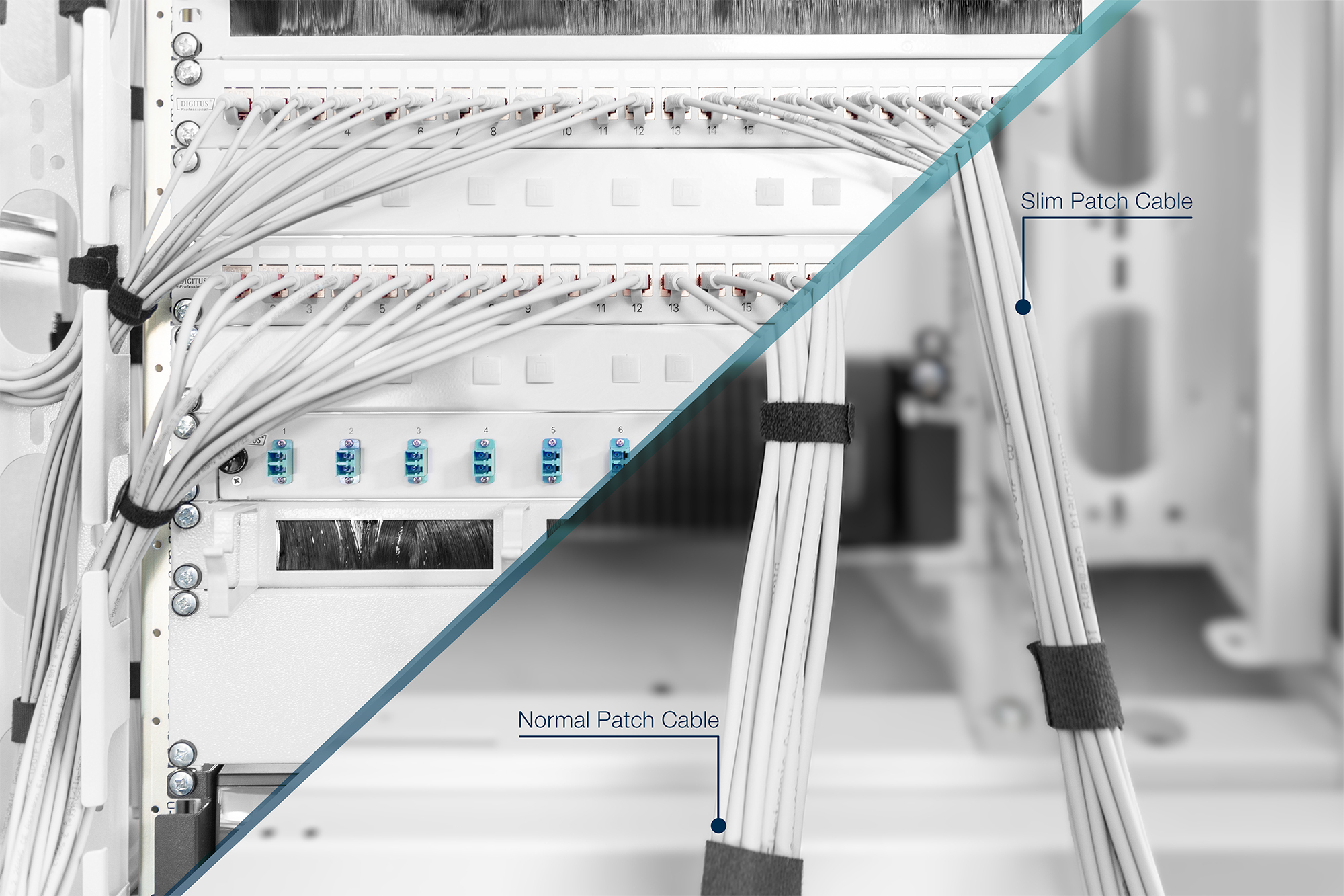Patchkabel, Netzwerk-Rack, Kabelmanagement, Datenzentrum, Server-Schrank