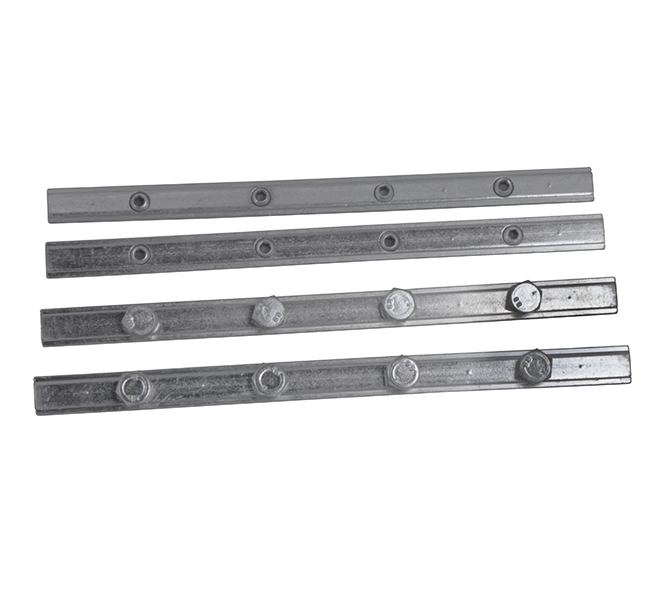 metallische Schiene, lineare Stange, Schiene mit Lochung, Montageschiene, Profile Schiene