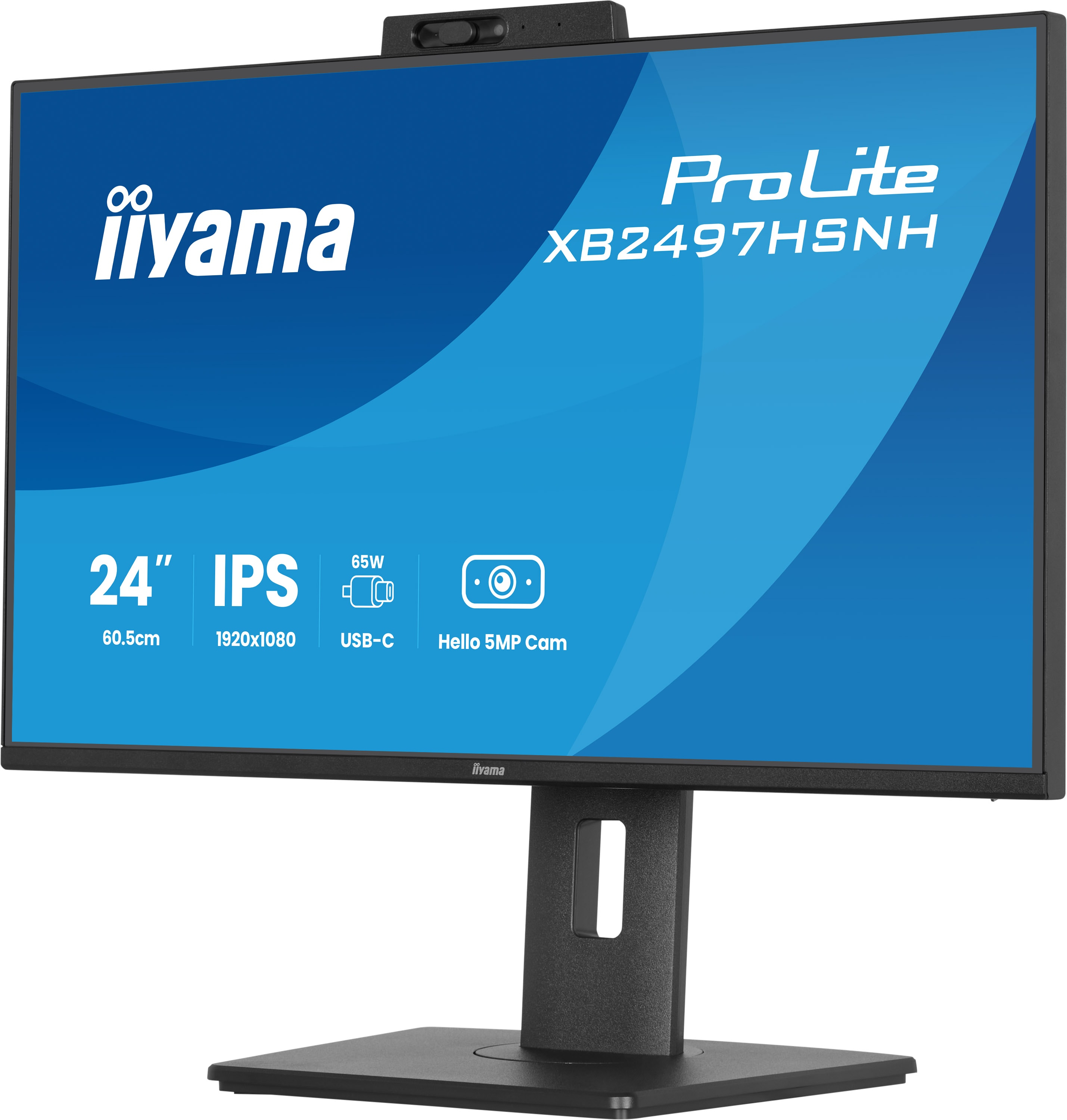 Monitor, 24 Zoll, IPS, USB-C, Webcam