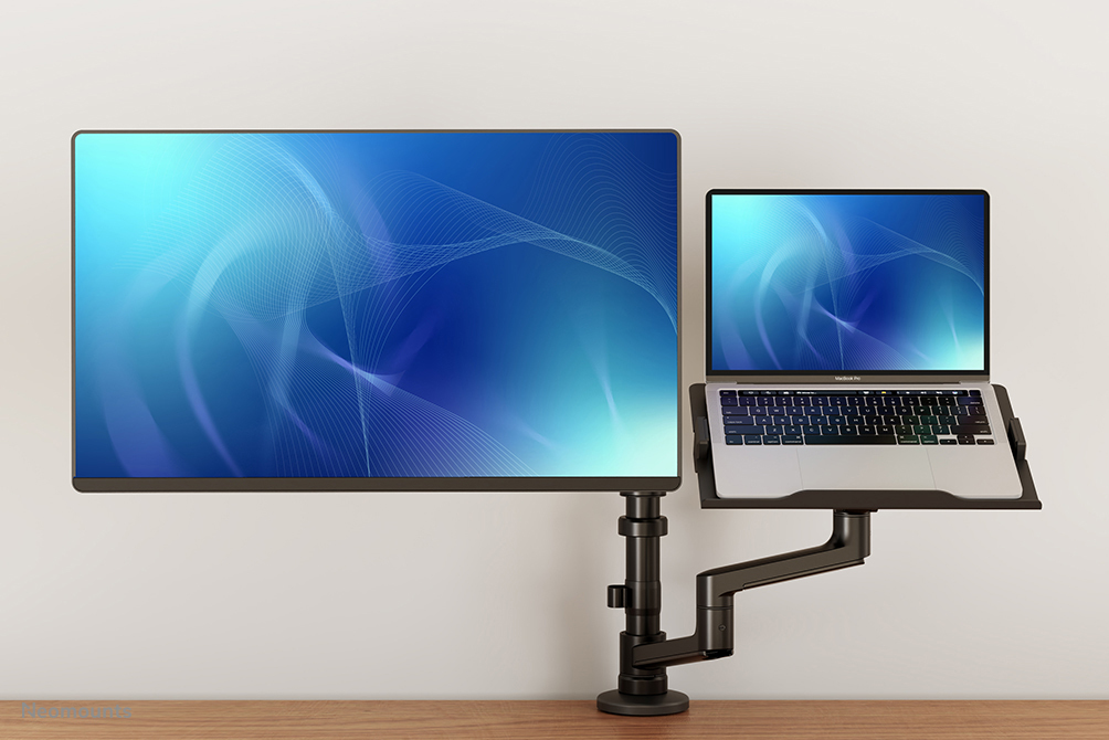 Neomounts Monitor-/Notebook-Tischhalterung - Notebook- & Monitorarm - Schwarz - Stahl - 29,5 cm (11.6") - 43,9 cm (17.3") - 68,6 cm (27")